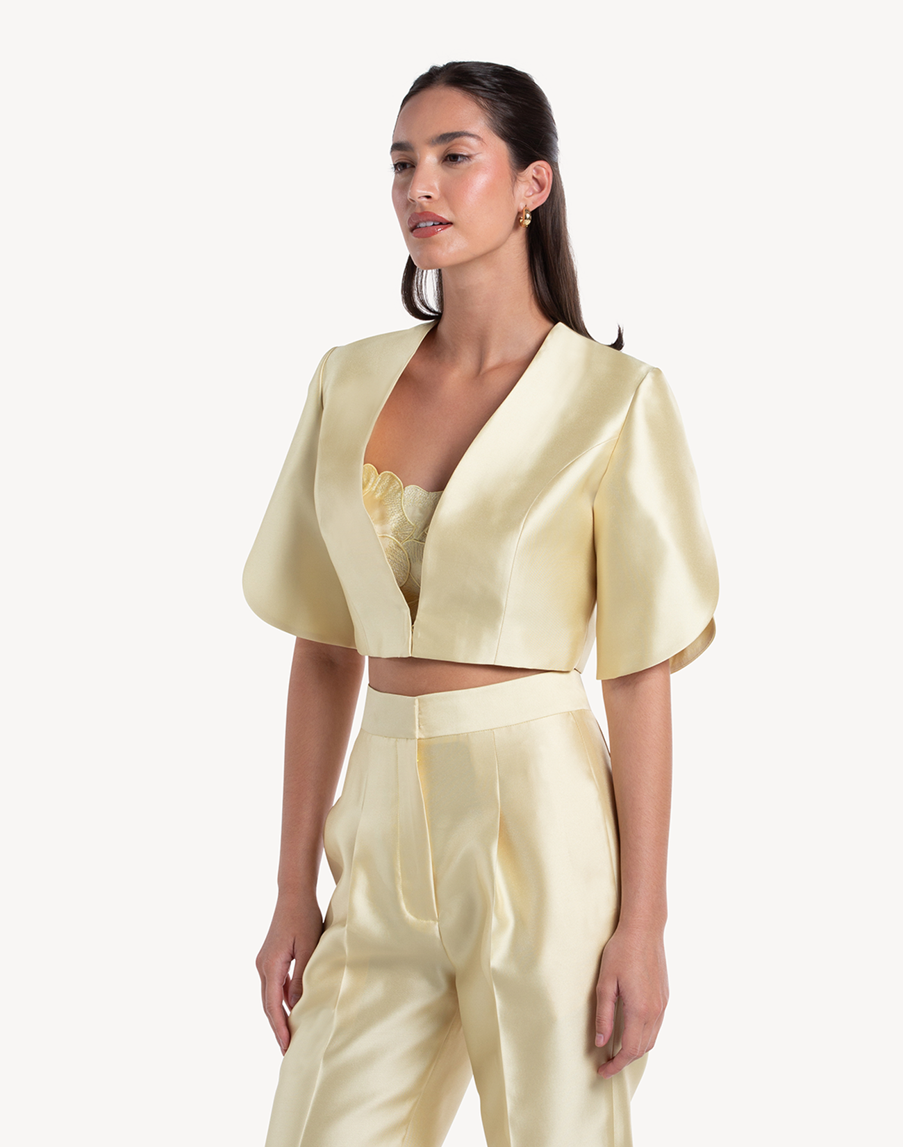 Ivy Wrapped Sleeve Cropped Jacket