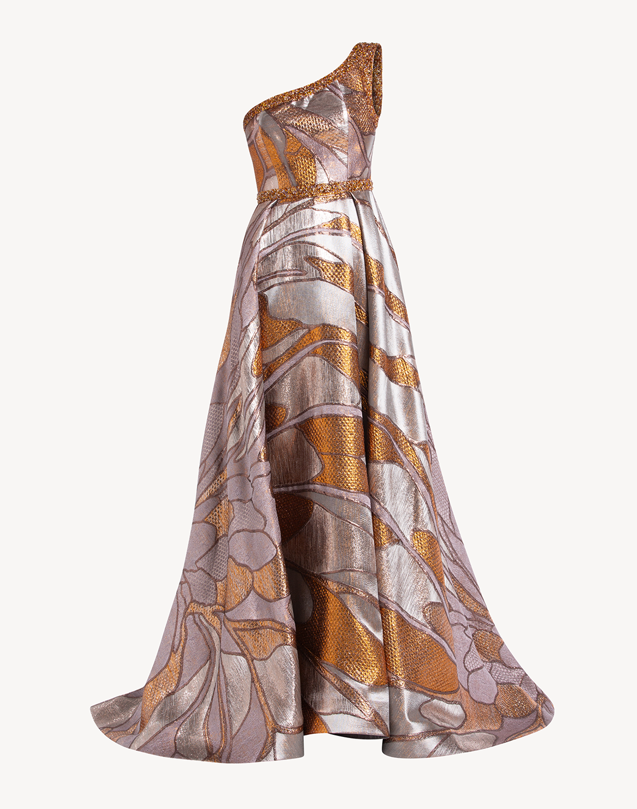 Opus Brocade Crystal Embellished Gown