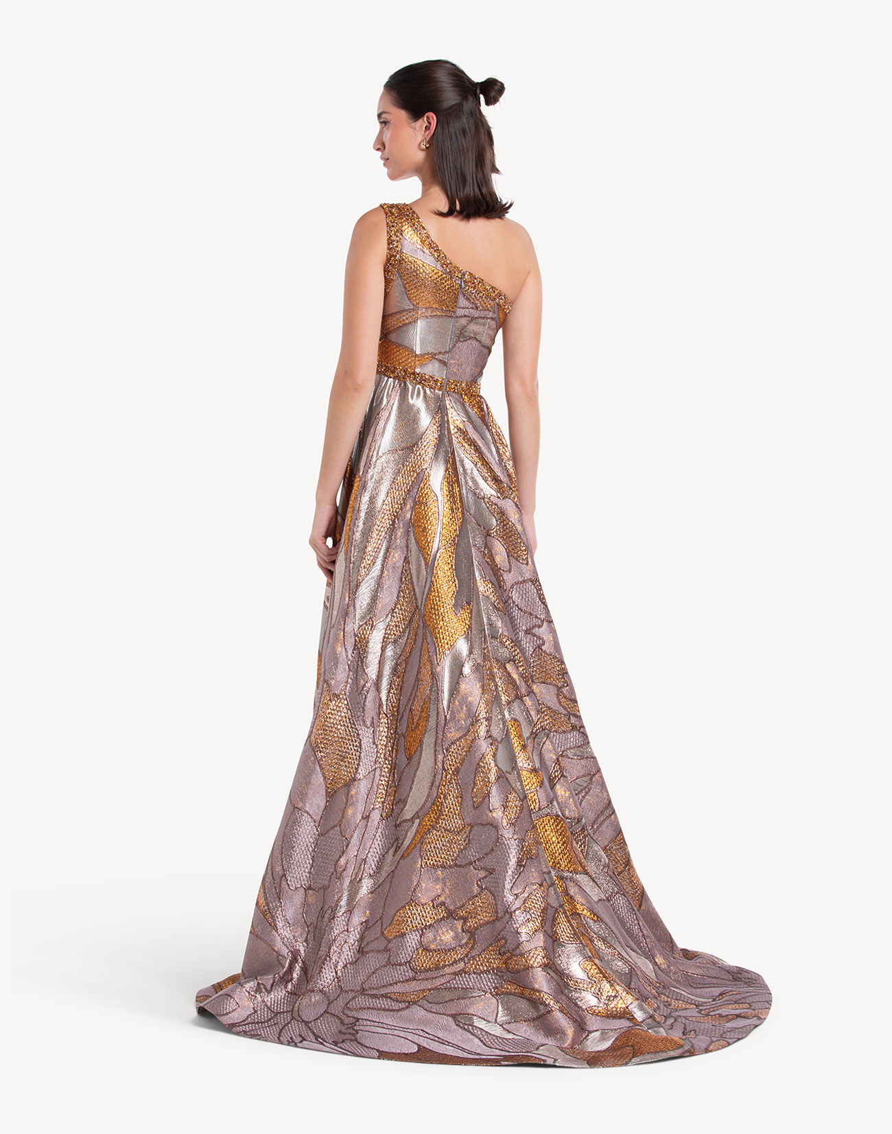 Opus Brocade Crystal Embellished Gown