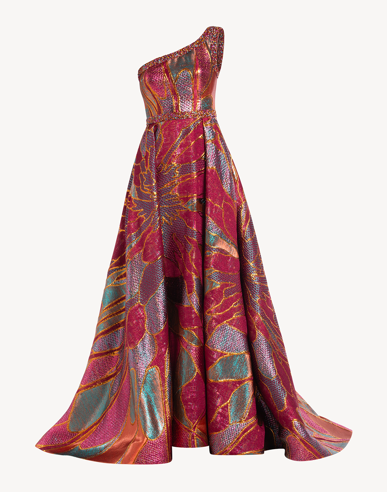 Opus Brocade Crystal Embellished Gown