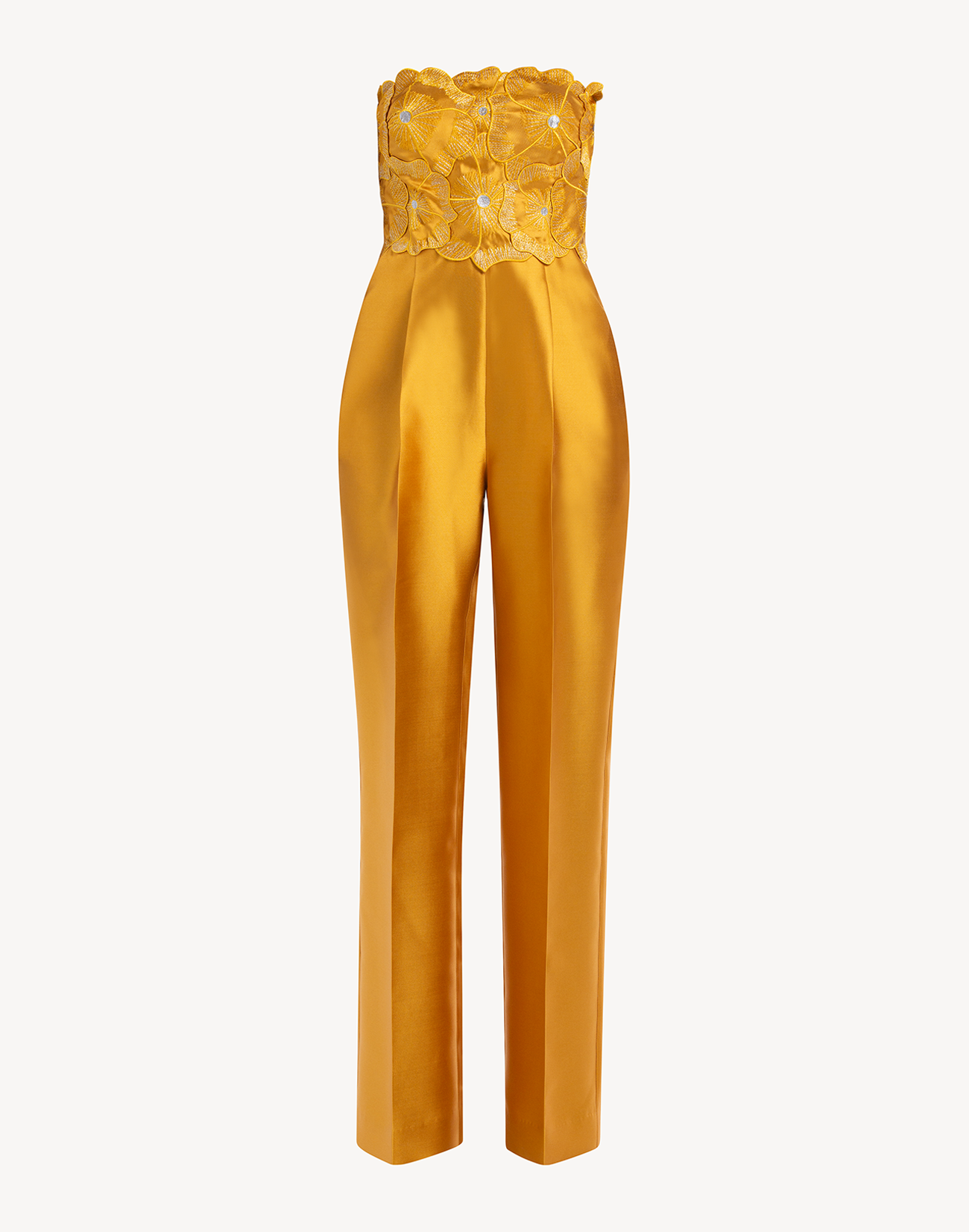 Sheen Floral Applique Corset Jumpsuit