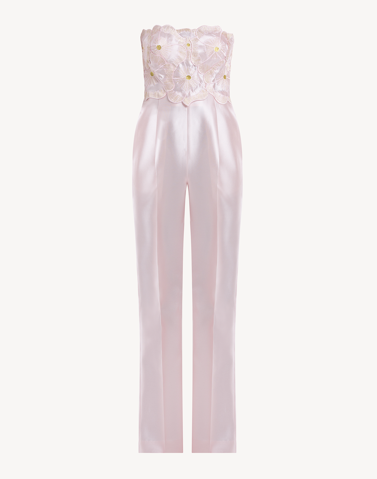 Sheen Floral Applique Corset Jumpsuit