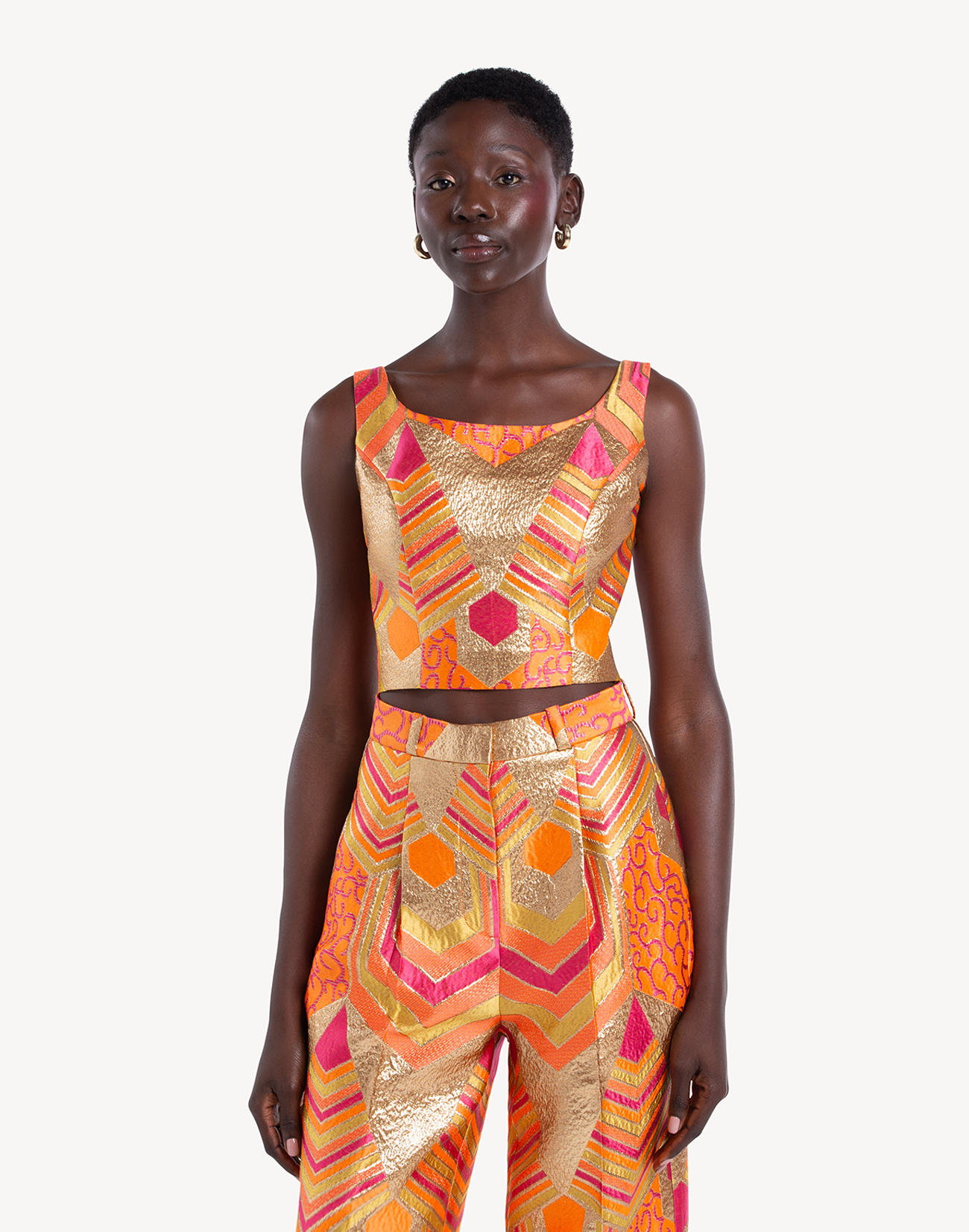 Nermin Brocade Crop Top