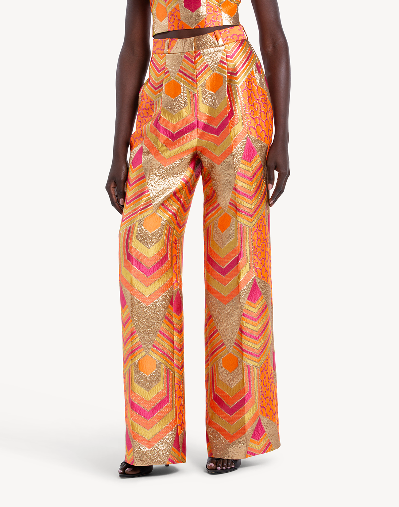 Nermin Brocade High Waisted Trousers