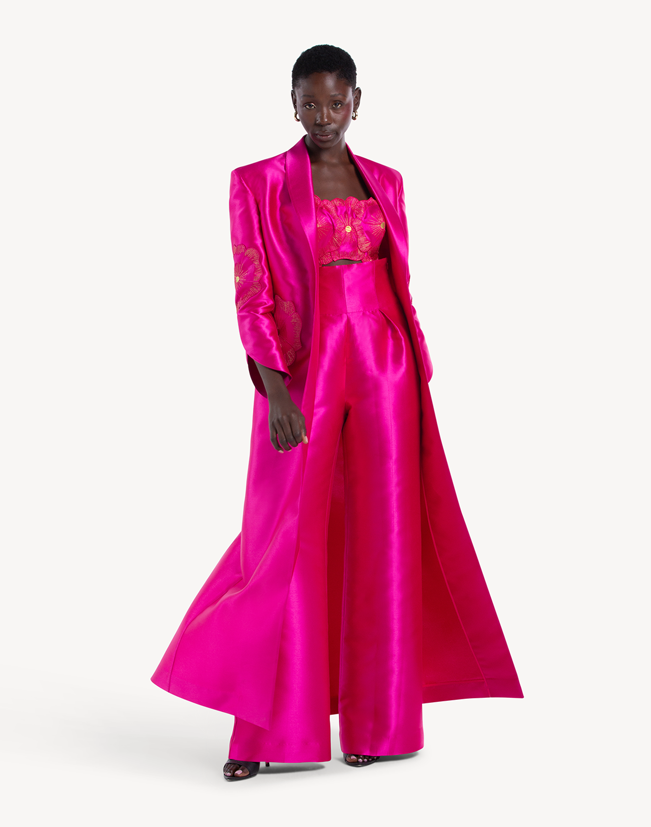 Regal Floral Applique Coat