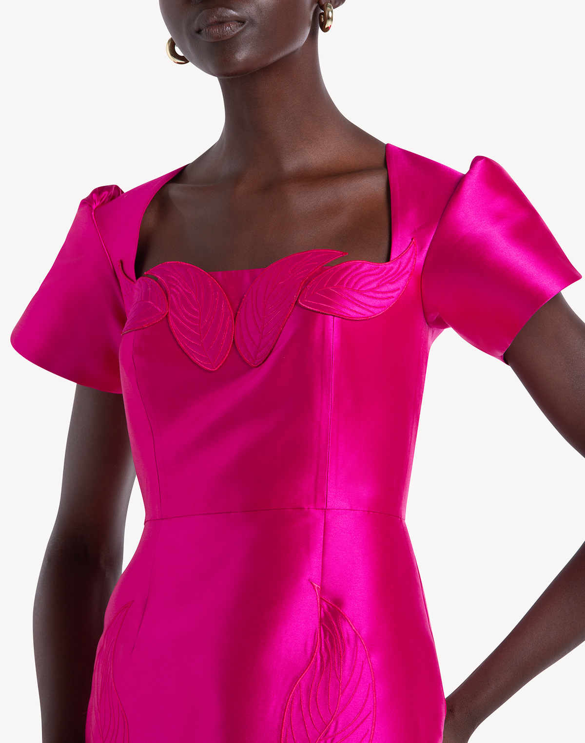 Magnific Leaf Appliqué Dress