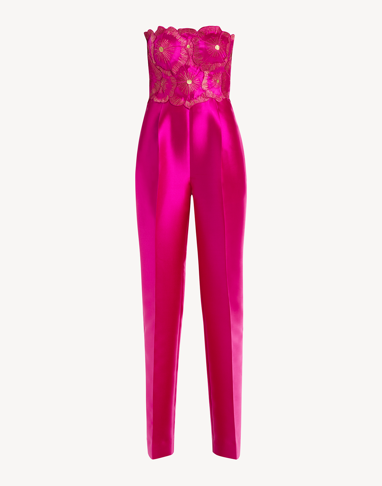 Sheen Floral Applique Corset Jumpsuit