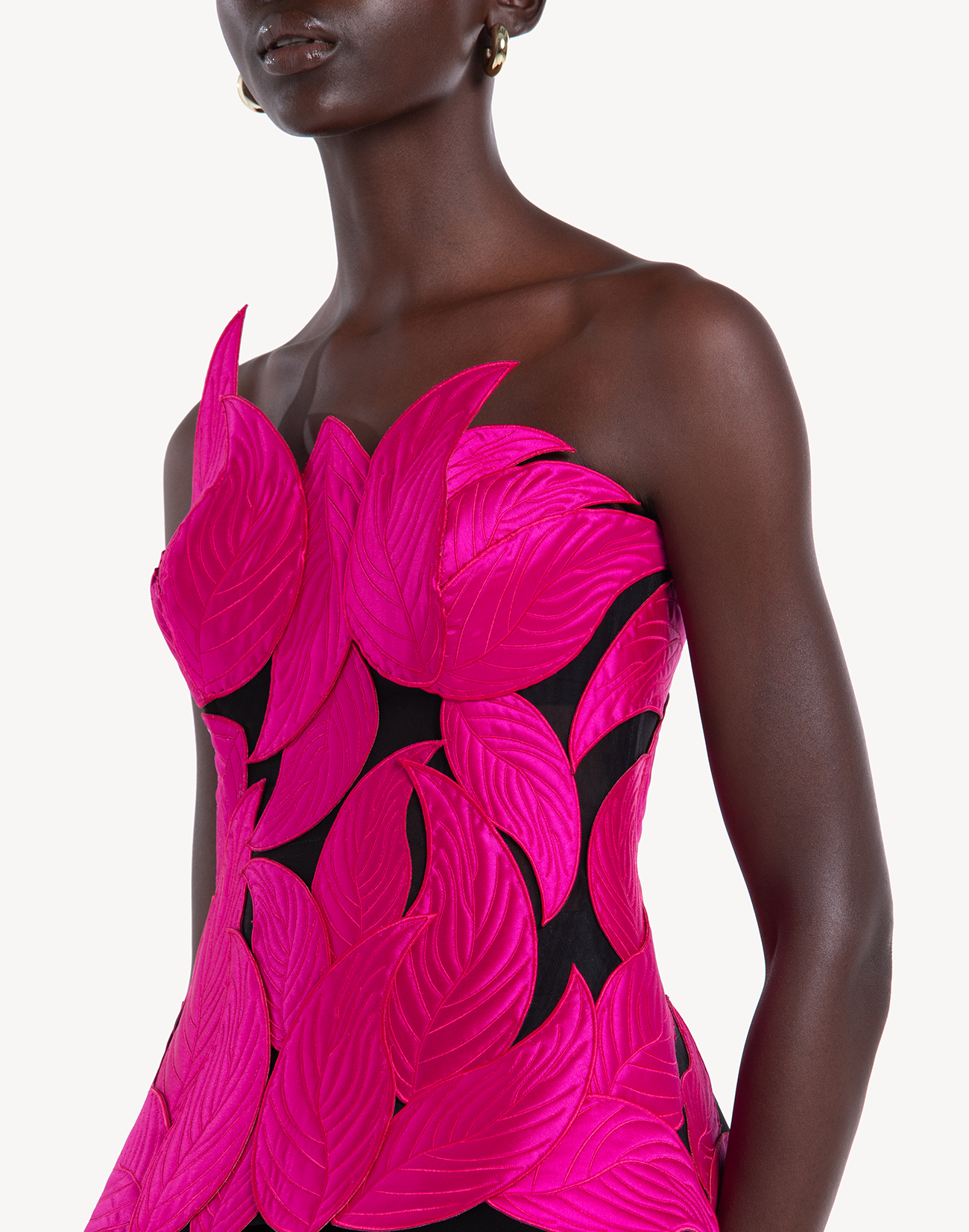 Grandeur Leaf Appliqué Corset