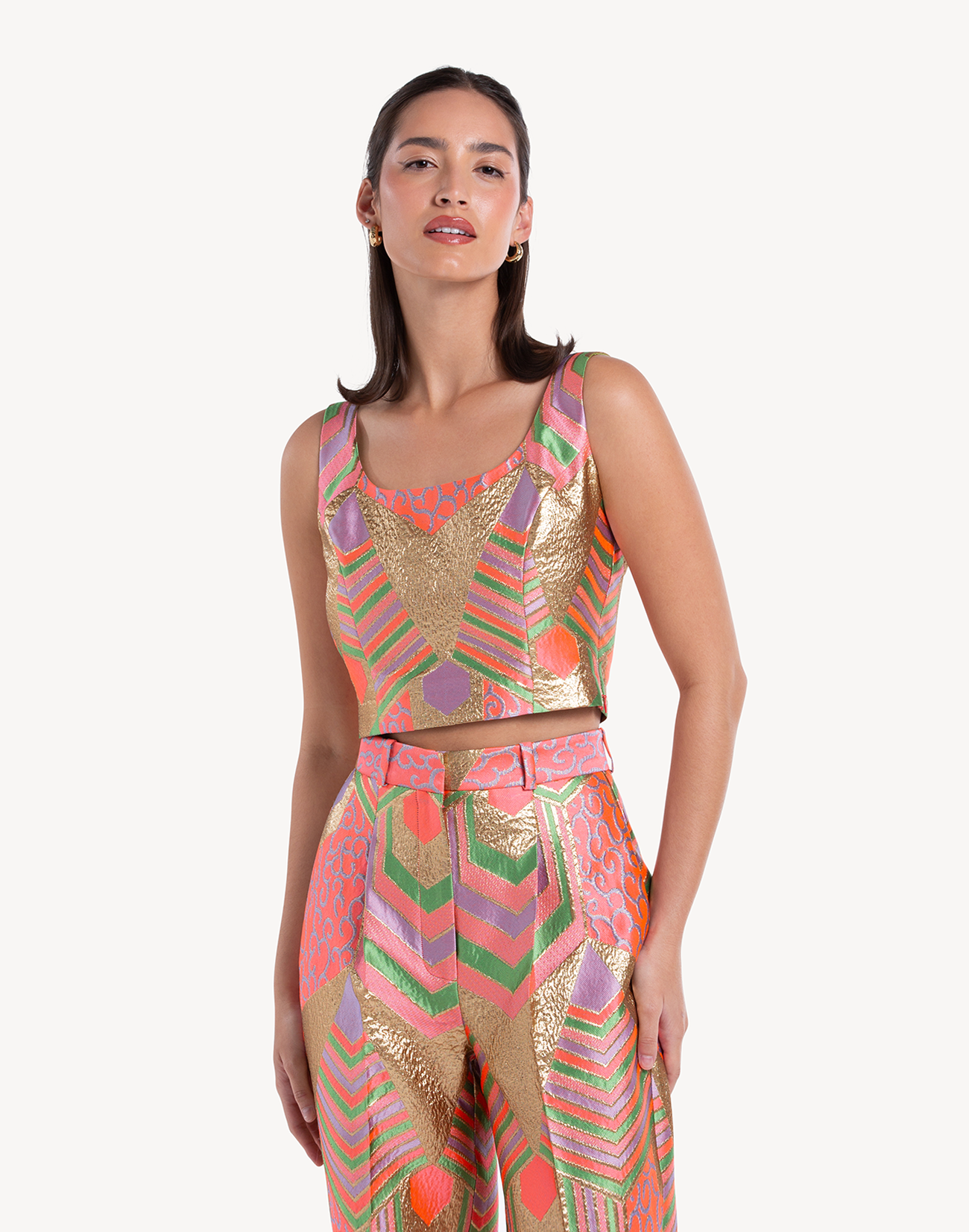 Nermin Brocade Crop Top