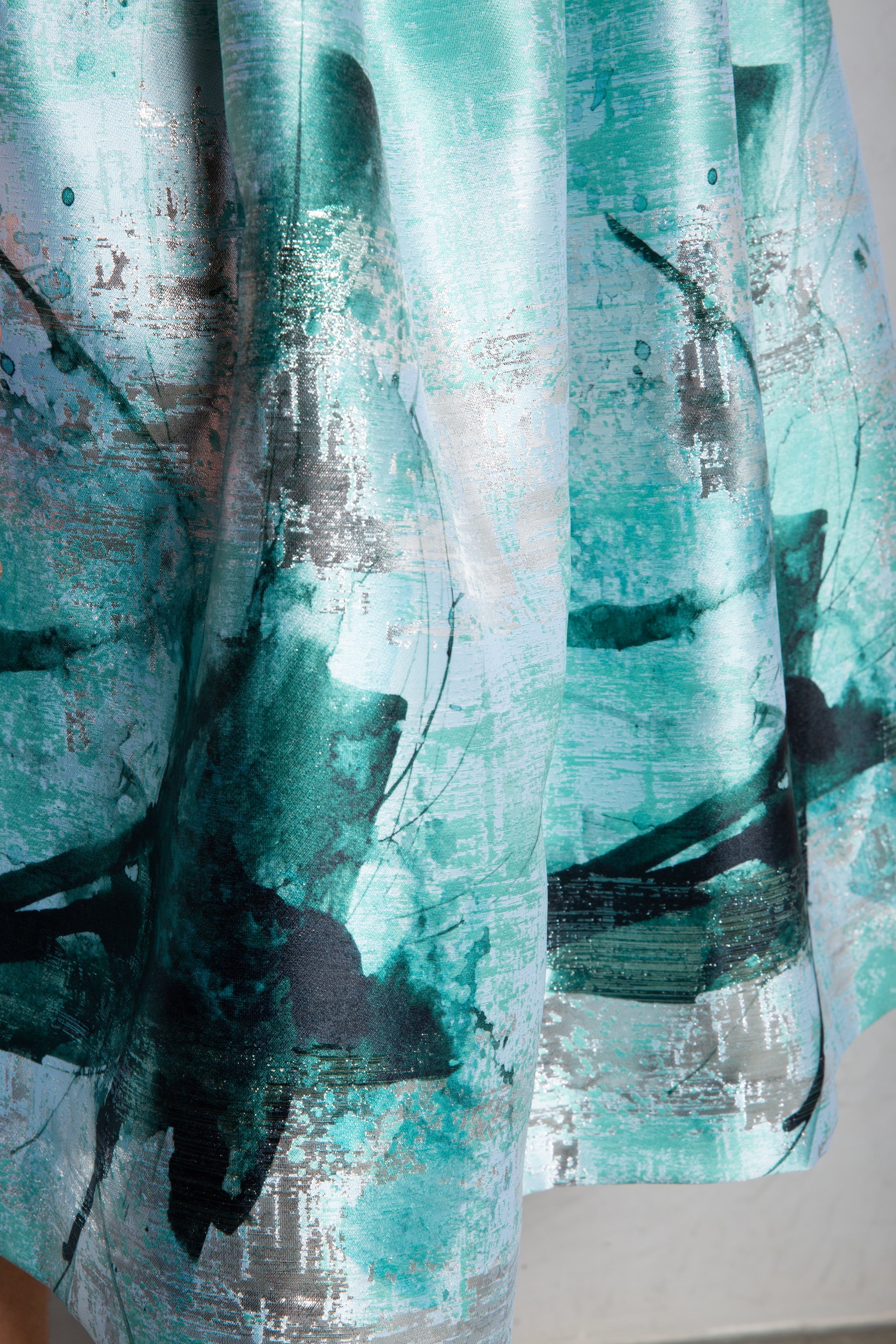 Bouffant Silk Midi Skirt - Mint Green