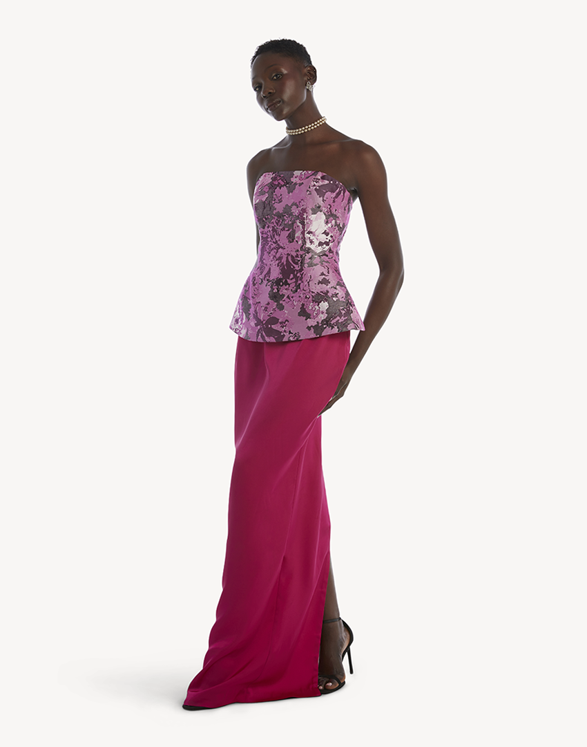 Satin High Leg Maxi Skirt