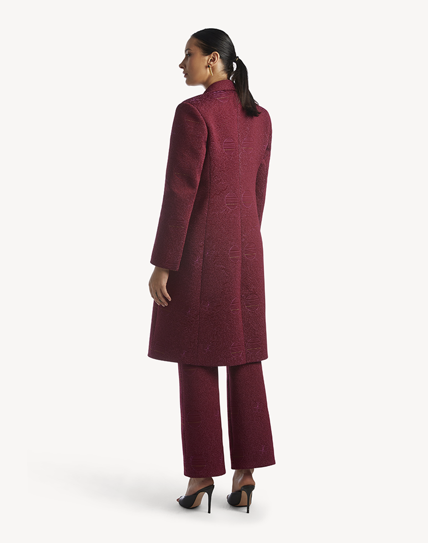 Butterfly Embroidered Long Coat