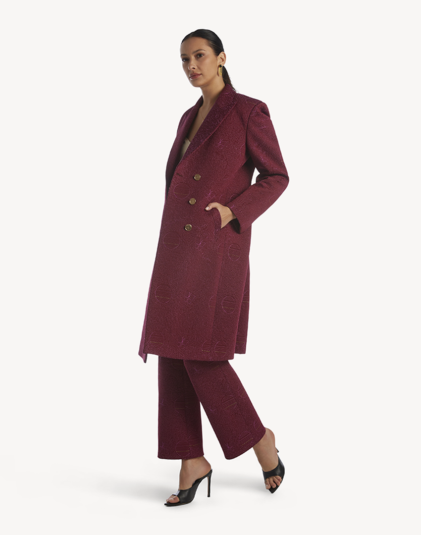 Butterfly Embroidered Long Coat
