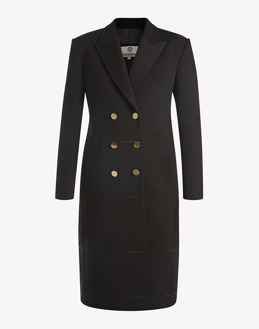 Butterfly Embroidered Long Coat