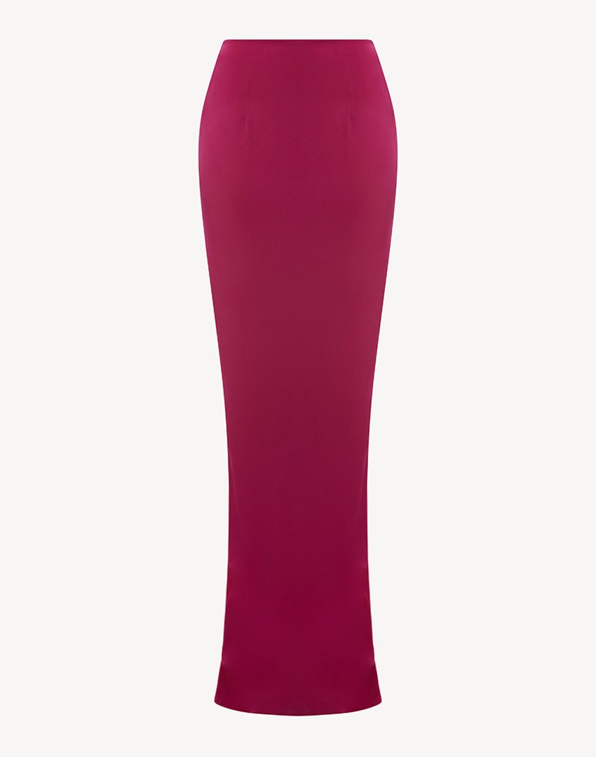Satin High Leg Maxi Skirt