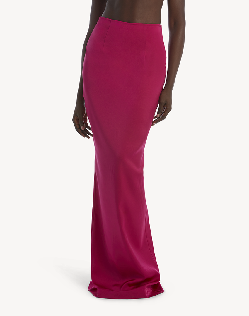 Satin High Leg Maxi Skirt