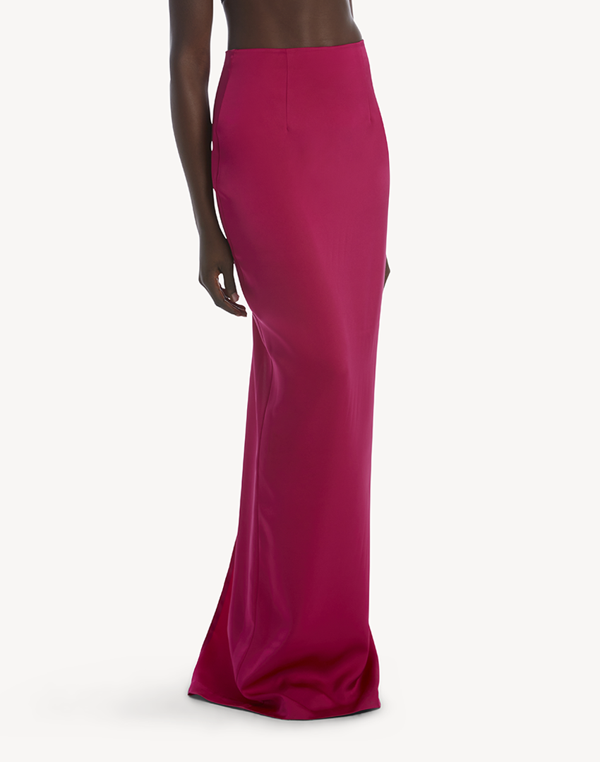 Satin High Leg Maxi Skirt