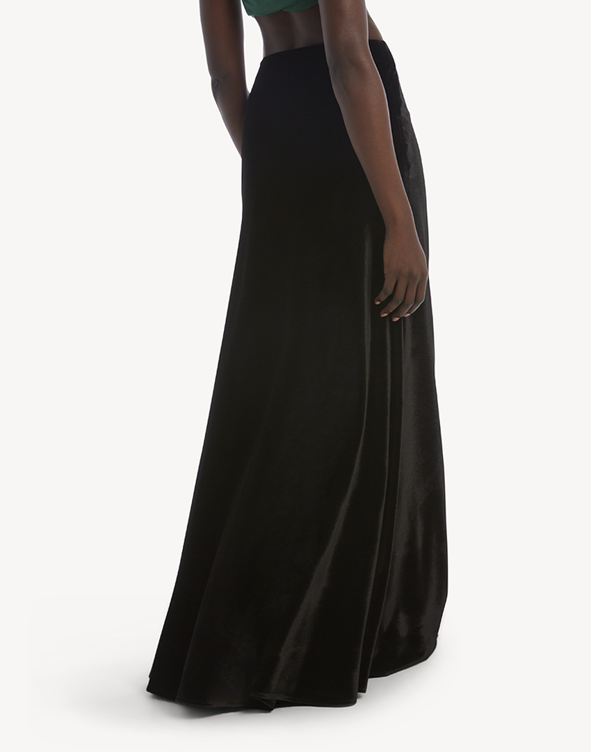Velvet Column Maxi Skirt