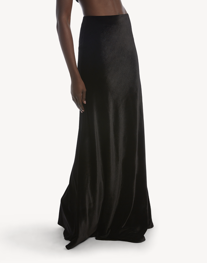 Velvet Column Maxi Skirt