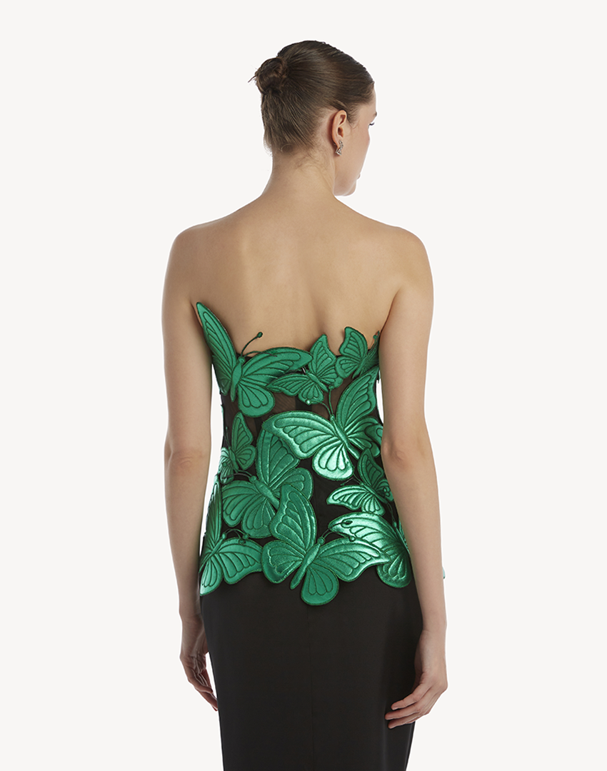 Metallic Papillon Appliqué Corset
