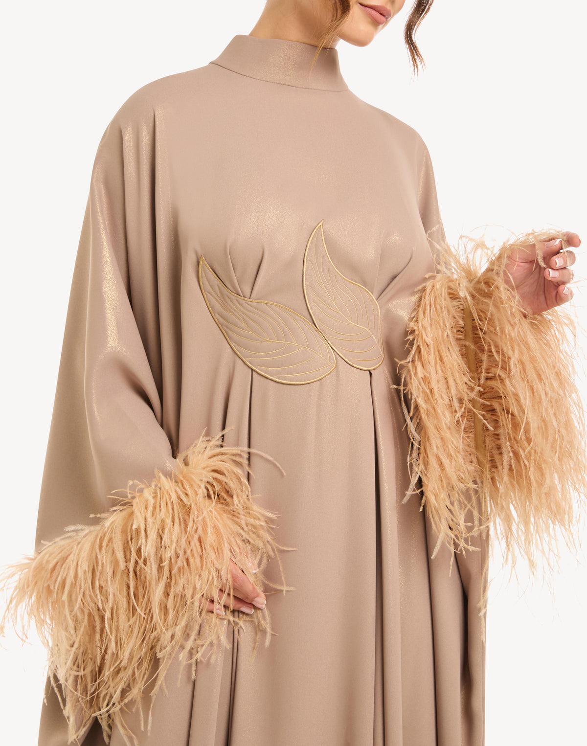 Fatma Feather-Trimmed Kaftan