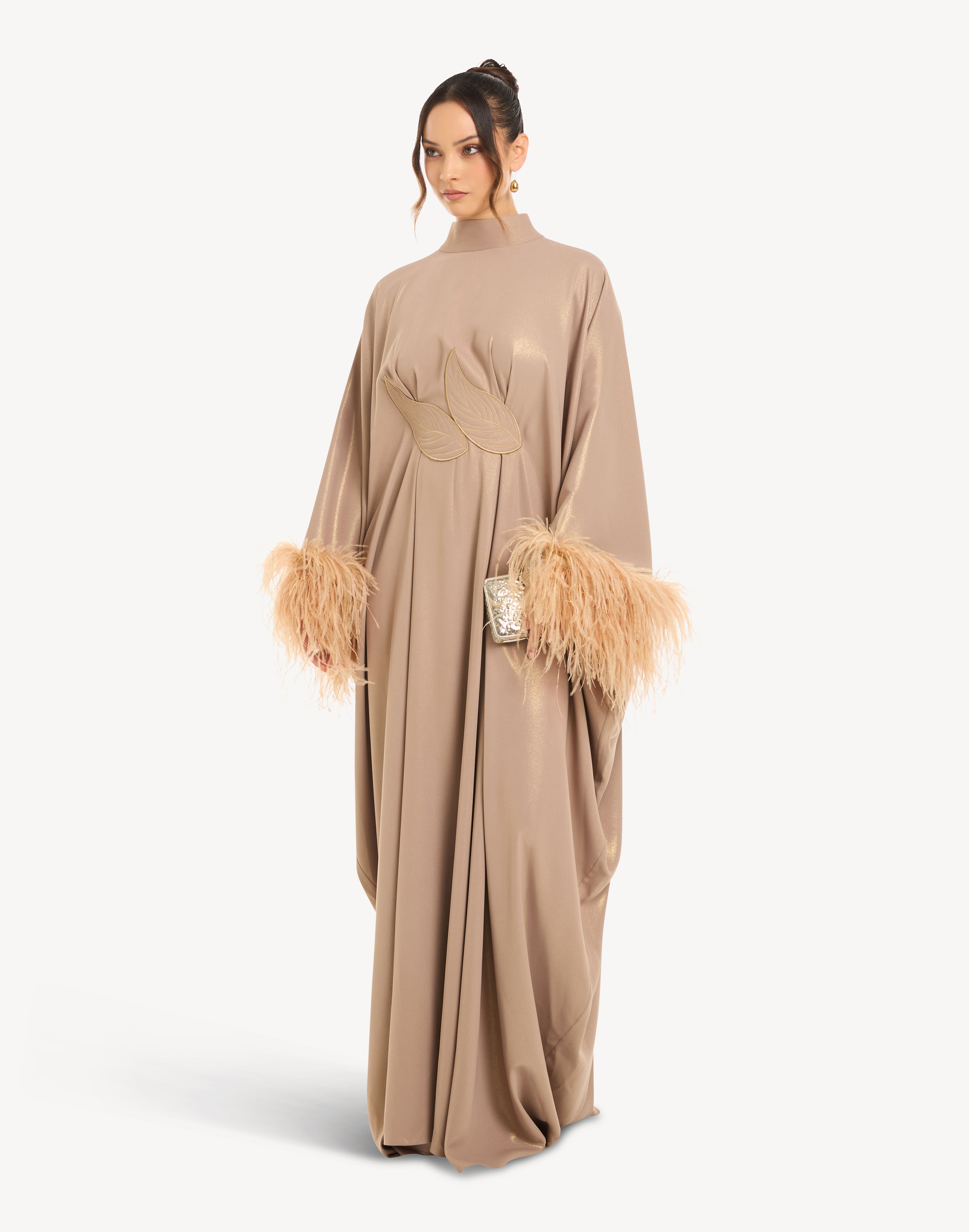 Fatma Feather-Trimmer Kaftan
