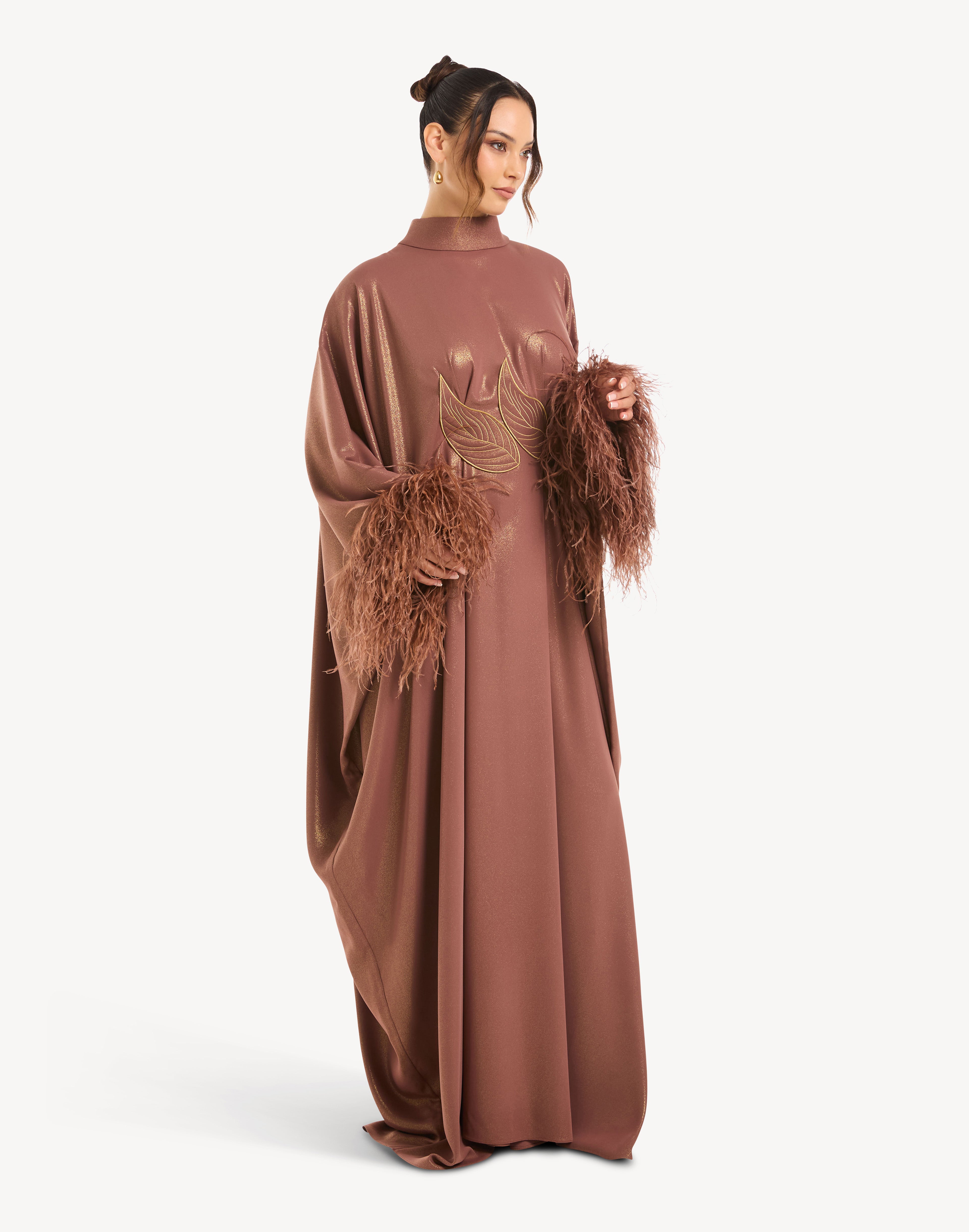 Fatma Feather-Trimmer Kaftan
