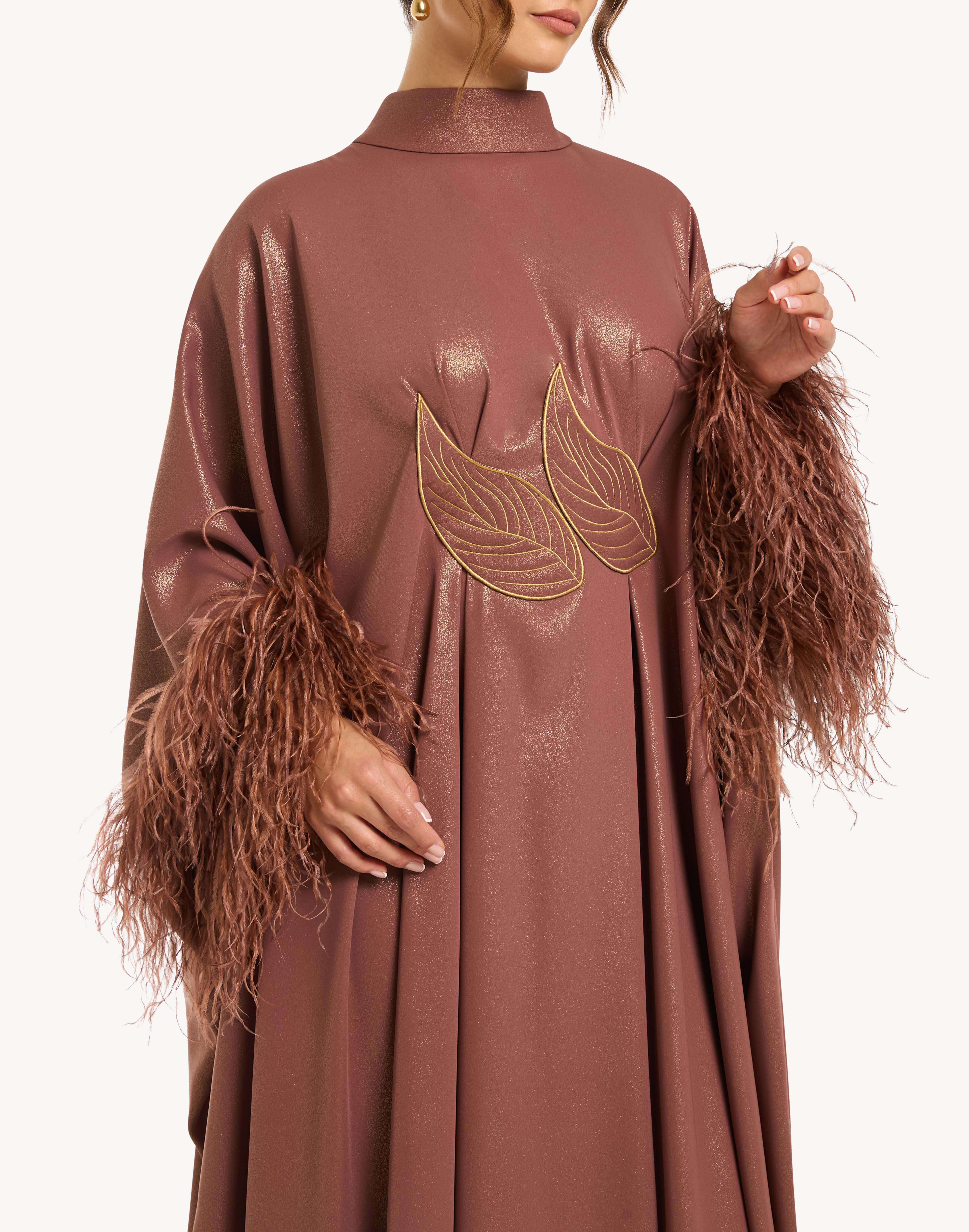 Fatma Feather-Trimmer Kaftan