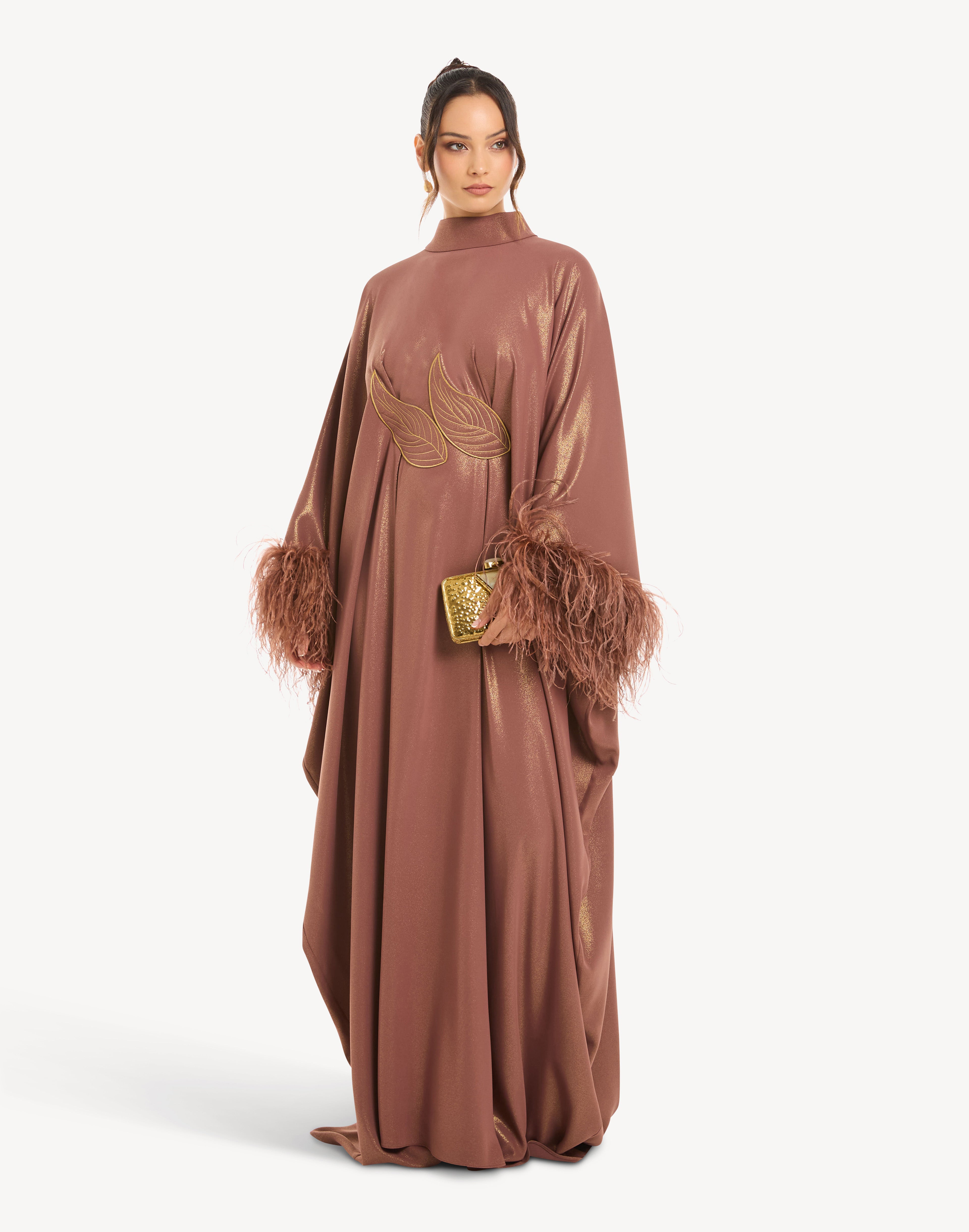 Fatma Feather-Trimmer Kaftan