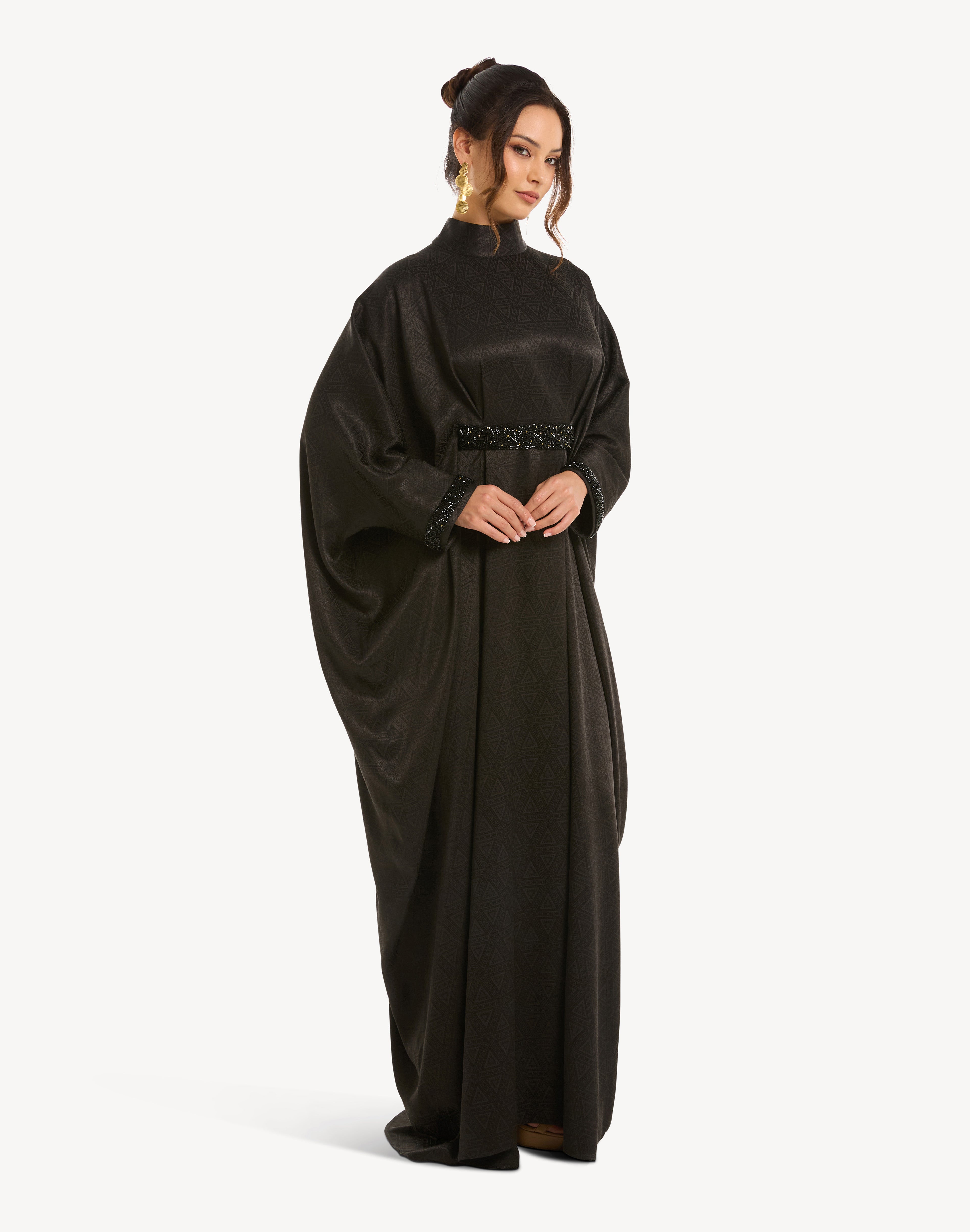 Dune Beaded High-Neck Kaftan