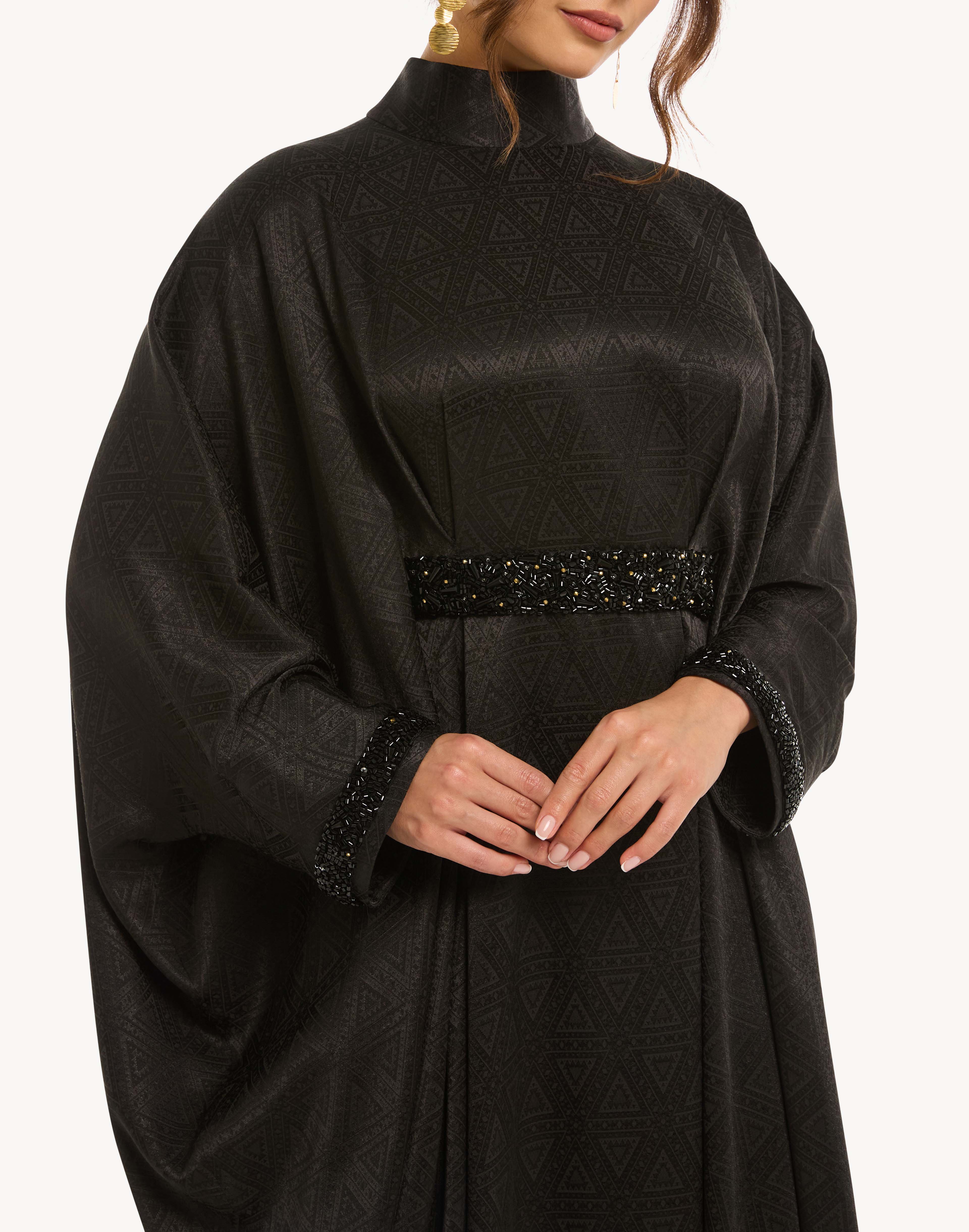 Dune Beaded High-Neck Kaftan