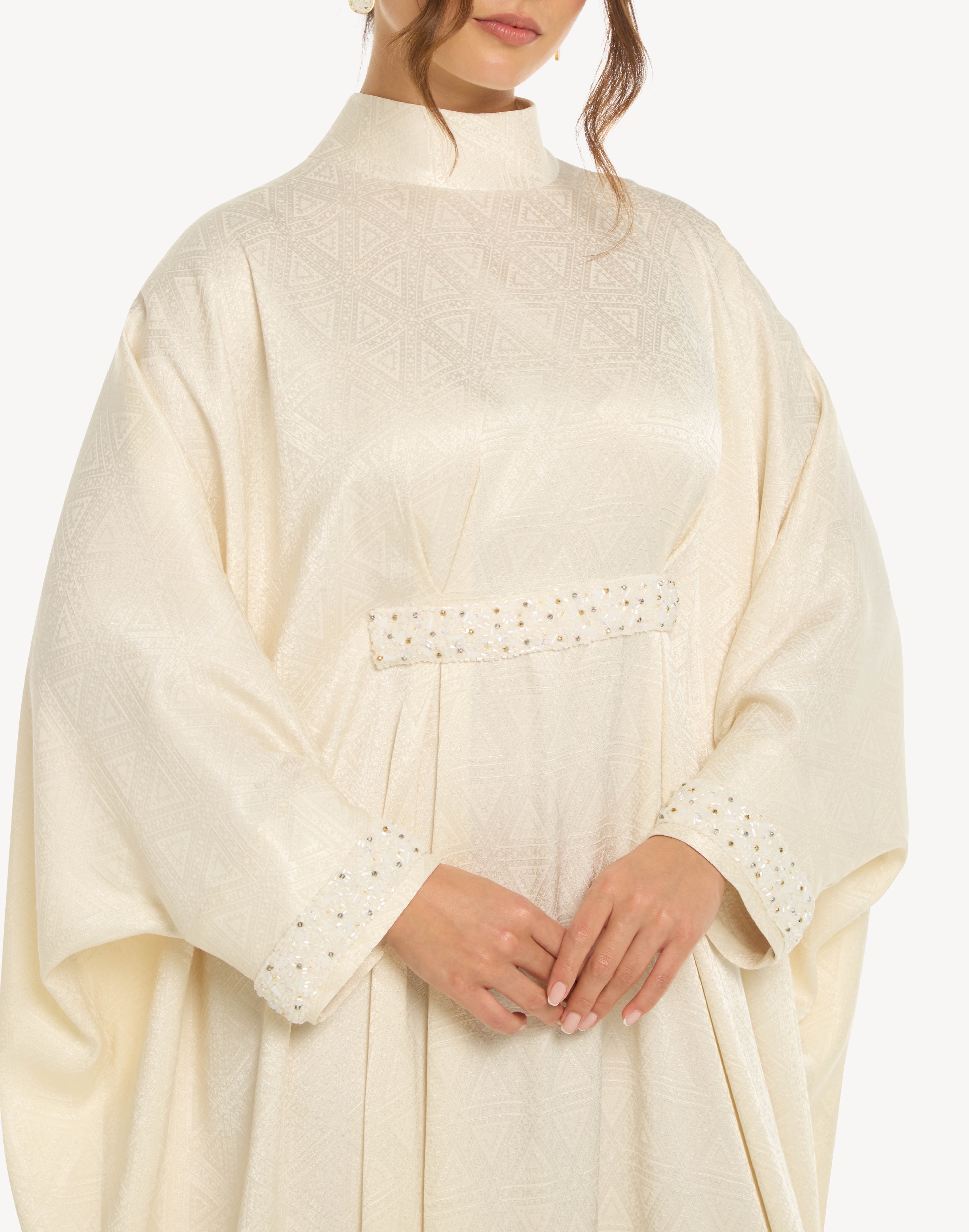 Dune Beaded High-Neck Kaftan