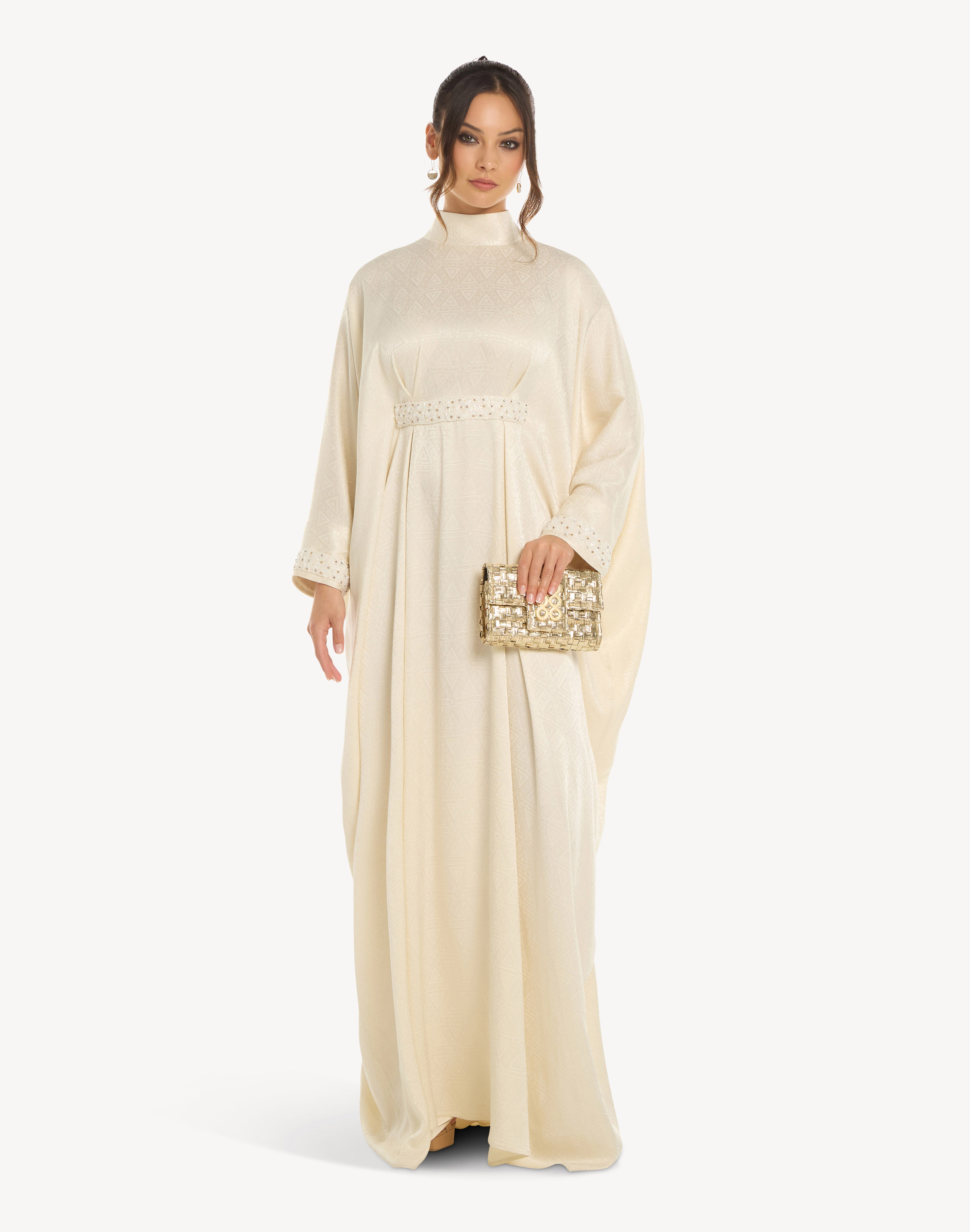 Dune Beaded High-Neck Kaftan