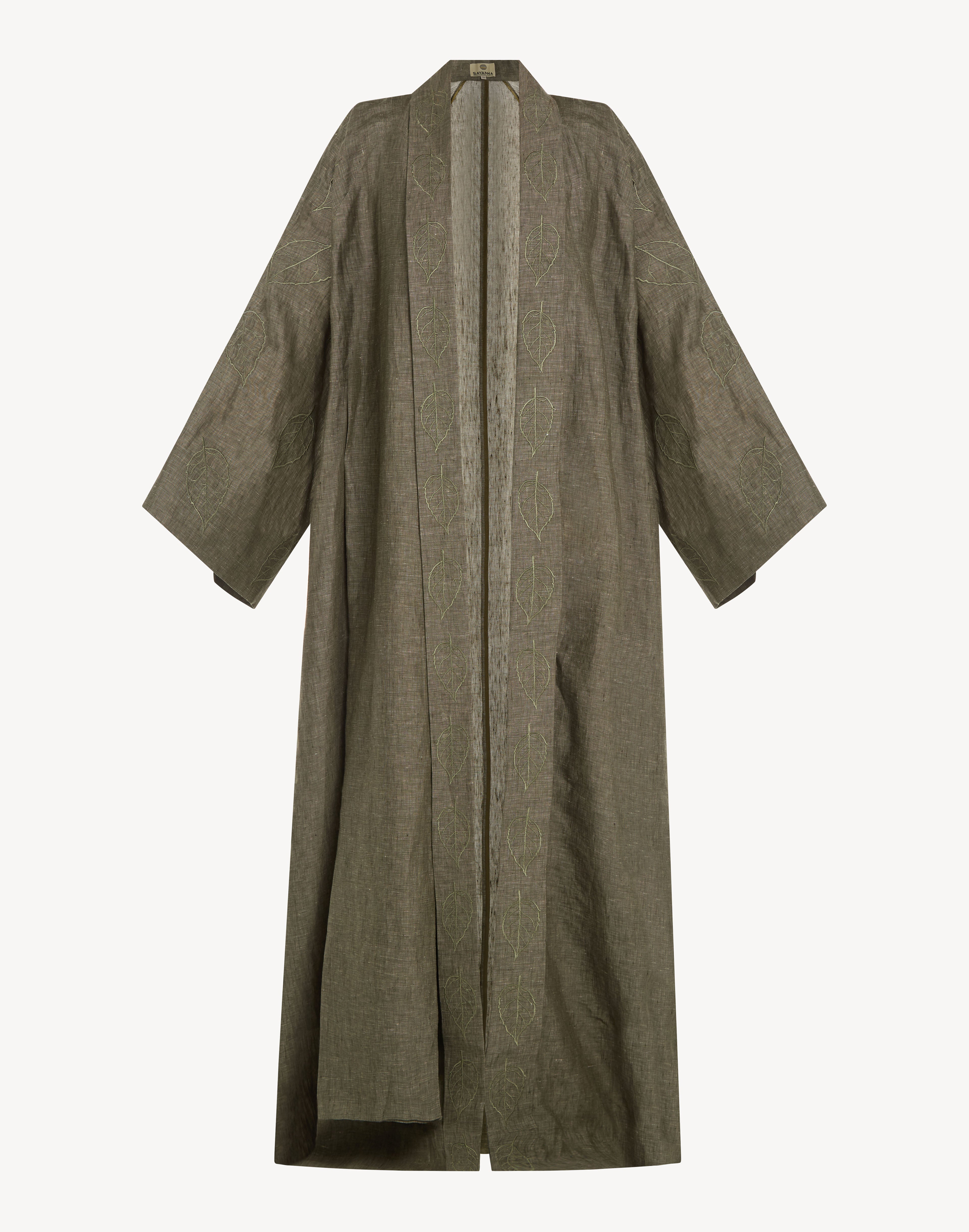 Nomad Leaf Embroidered Linen Abaya