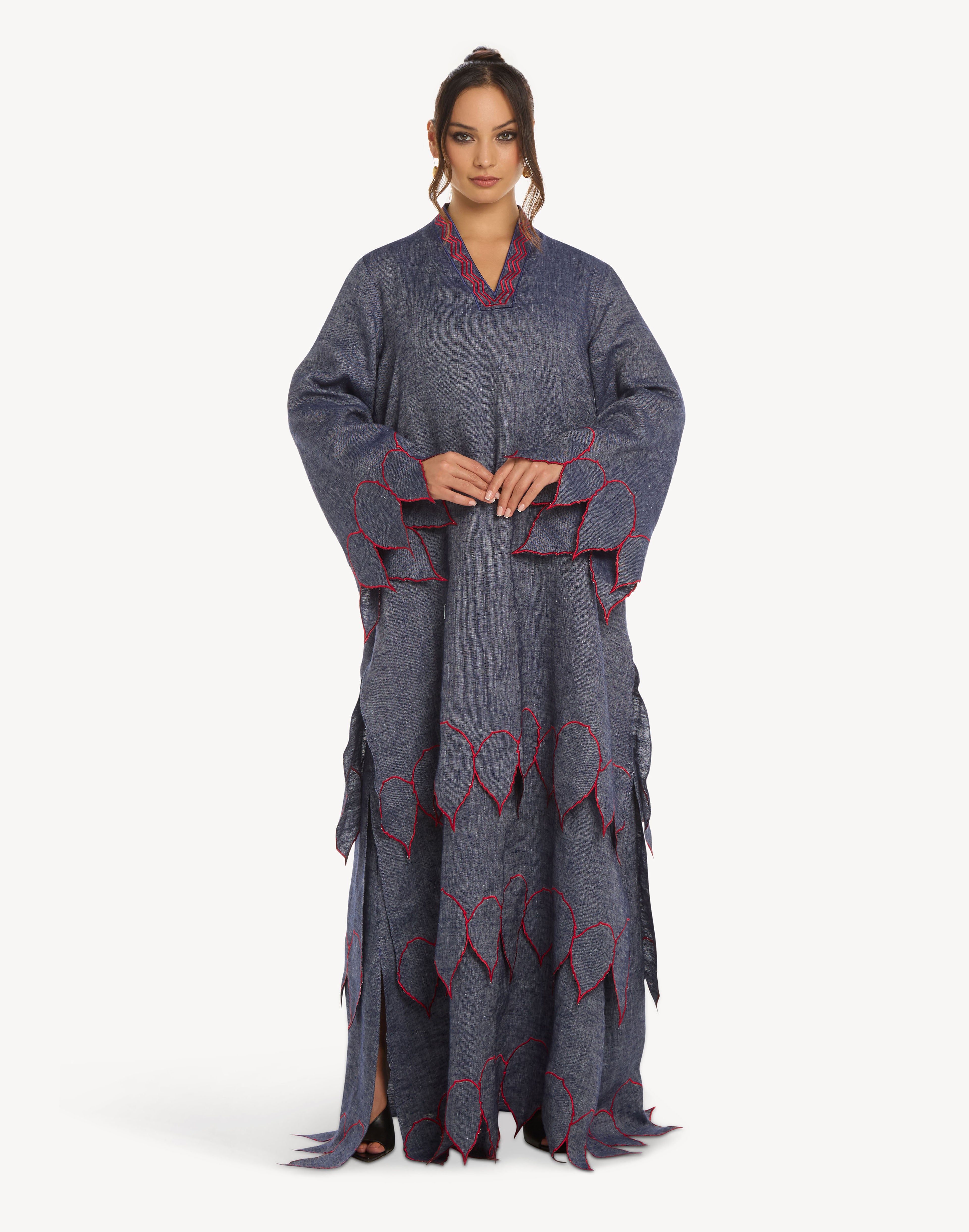 Ghaf Leaf Linen Kaftan