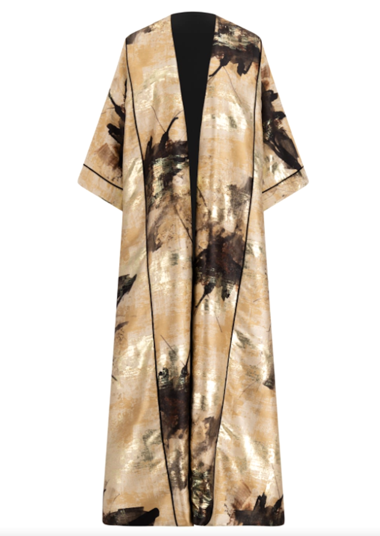 Kaftan Bouffant Long - Black & Gold