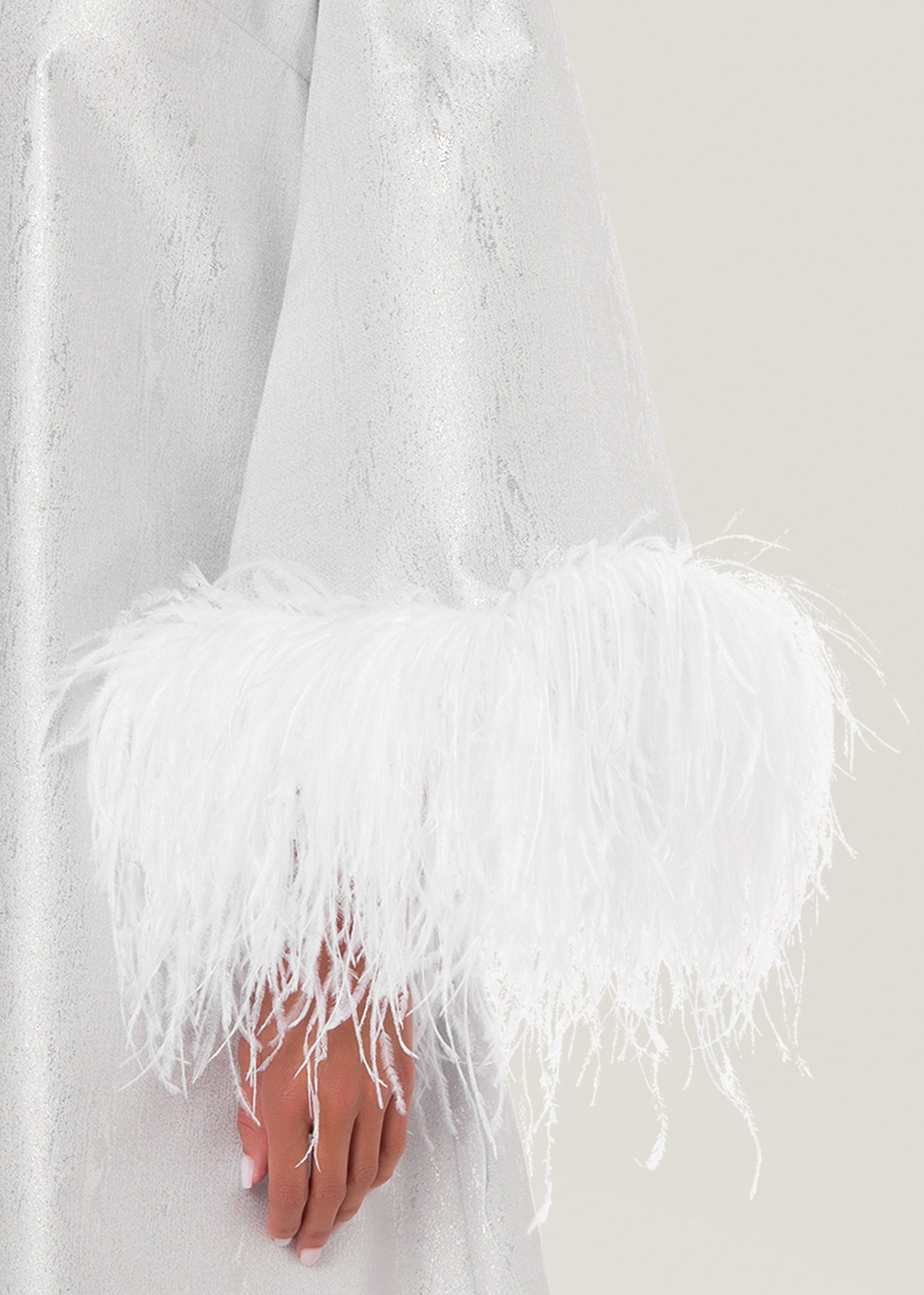 Shimmer Feather Bell-sleeve Kaftan