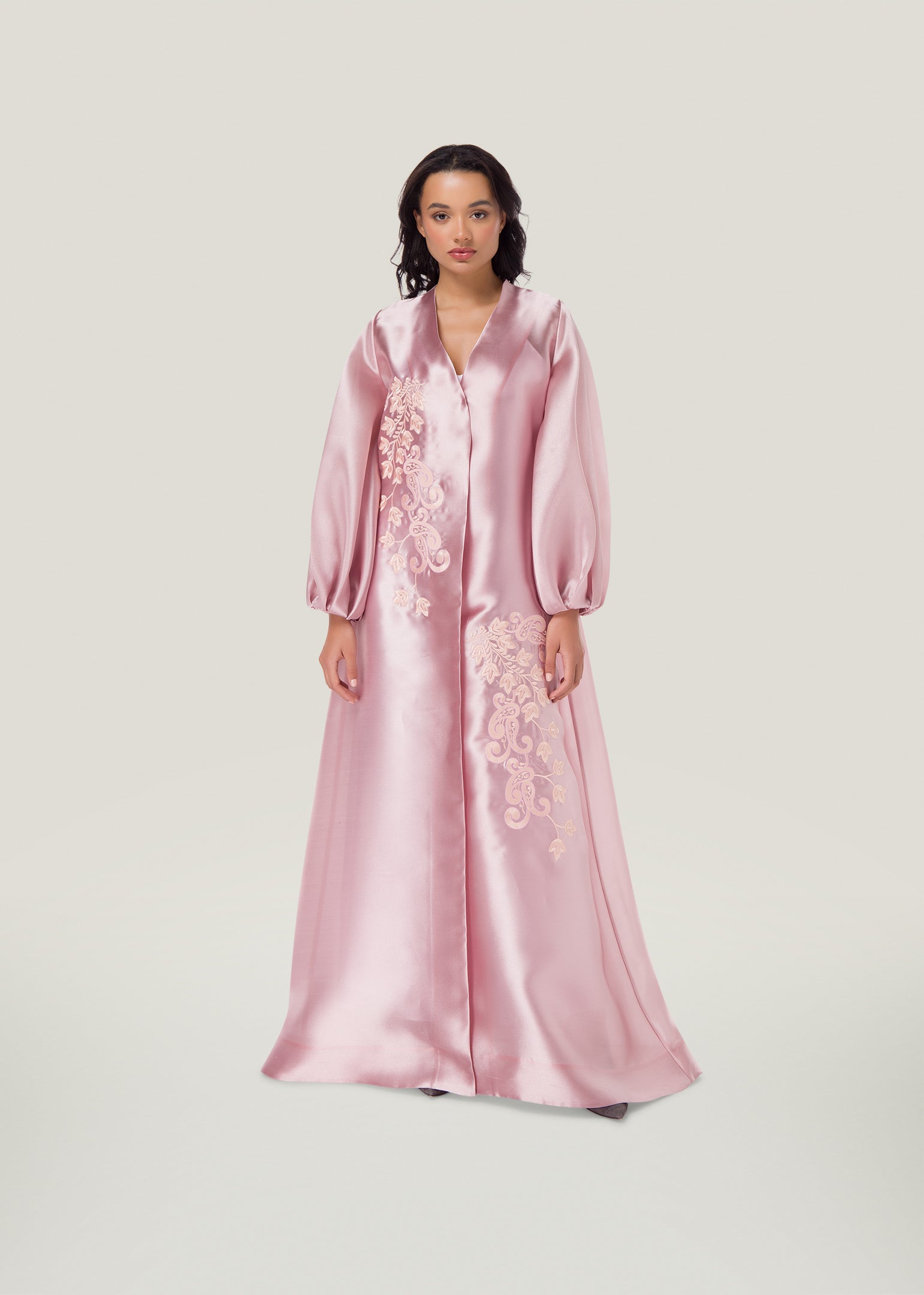 Garden Bloom Floral-applique Kaftan