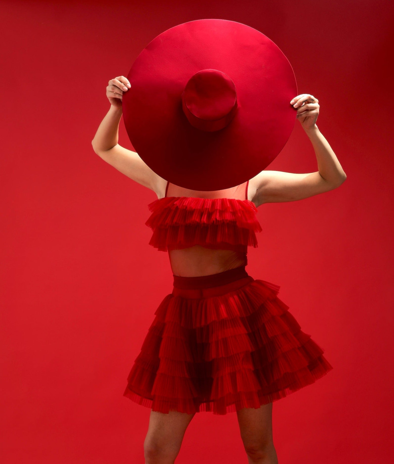 Sheer Tulle-tiered Sleeveless Top