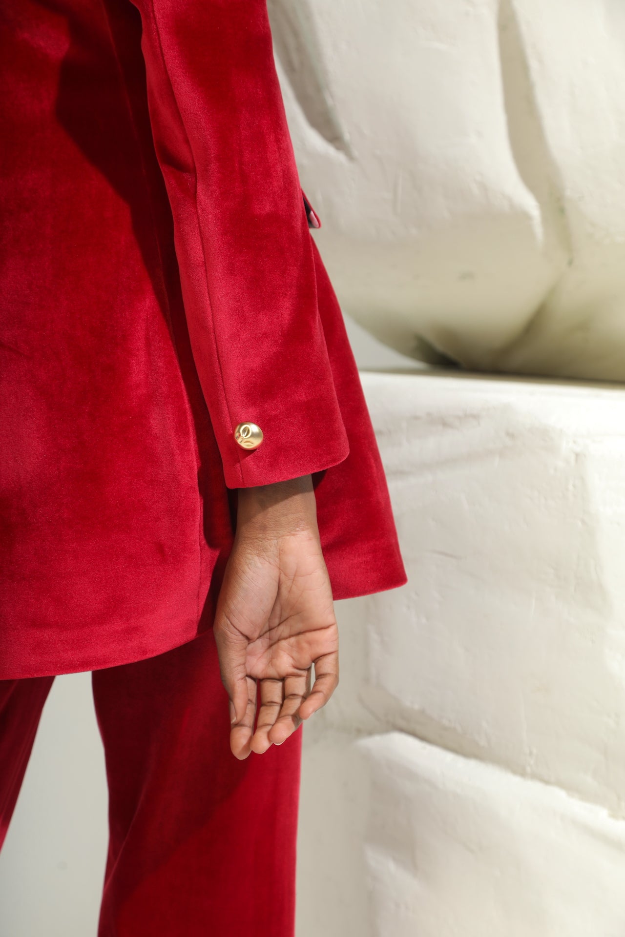 Double Breasted Velvet Blazer