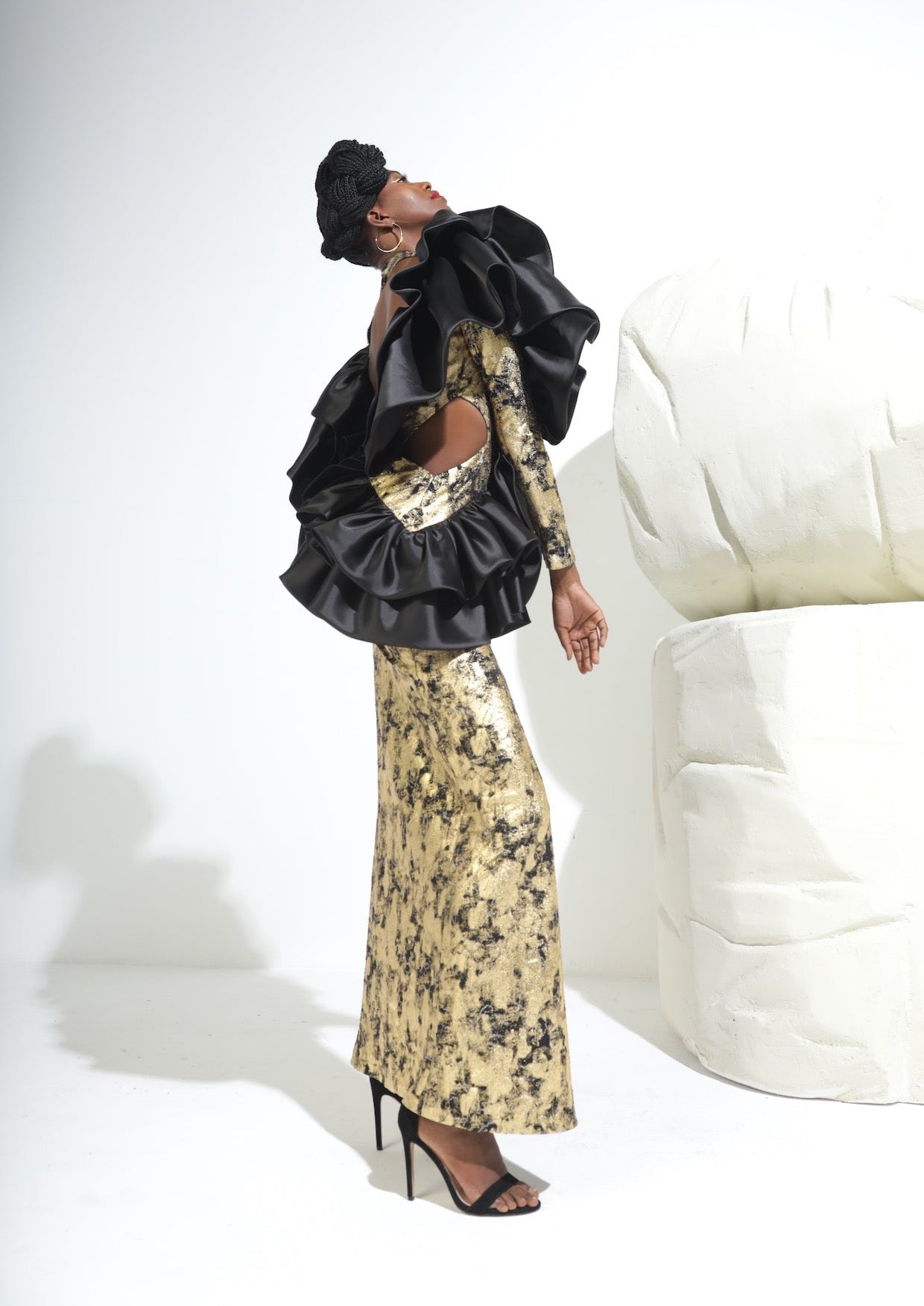 Papillon Organza Gown - Gold Sand