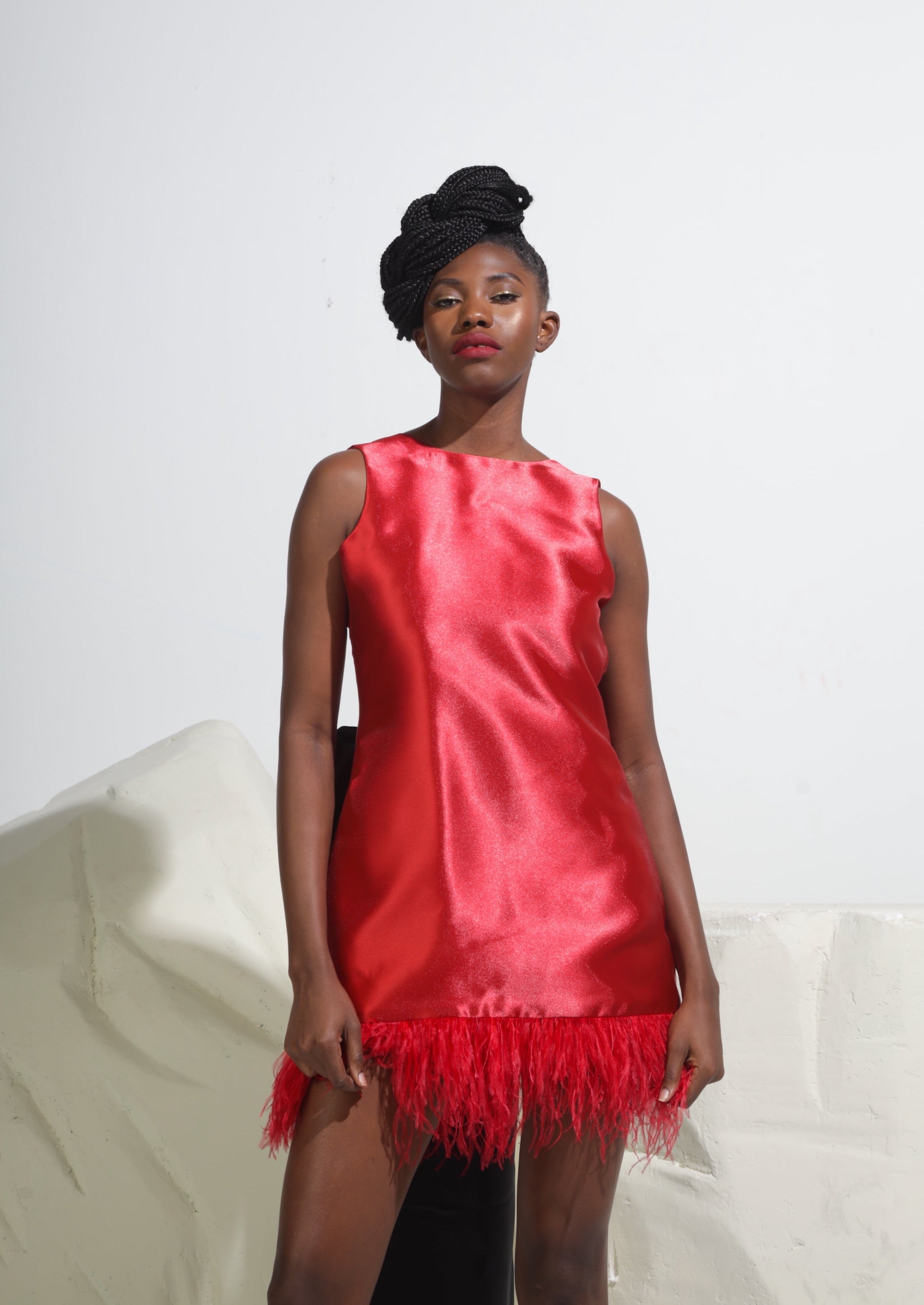 Oversized Bow Backless Mini Dress