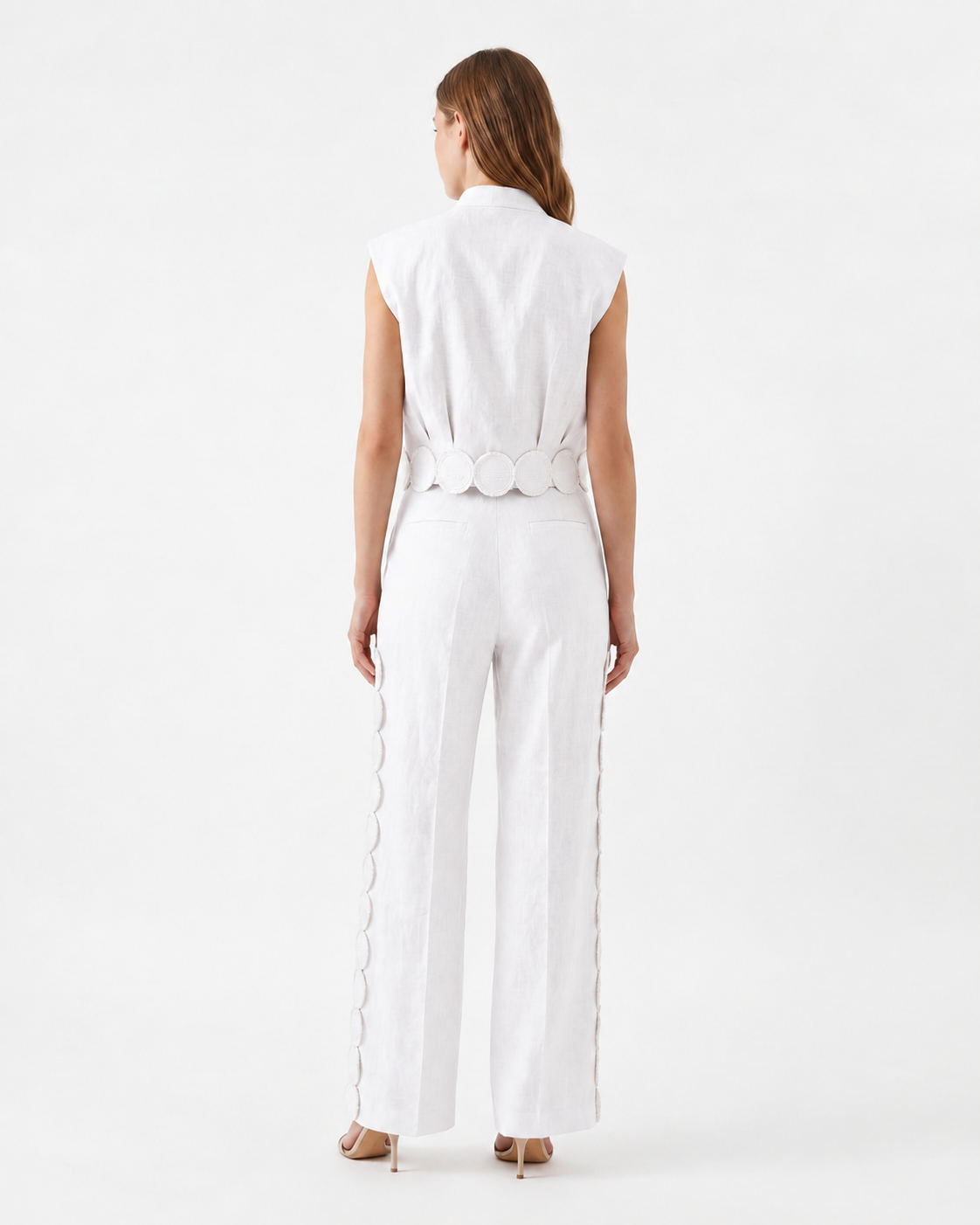 Hemp Mandarin Collar Logo Crop Jacket
