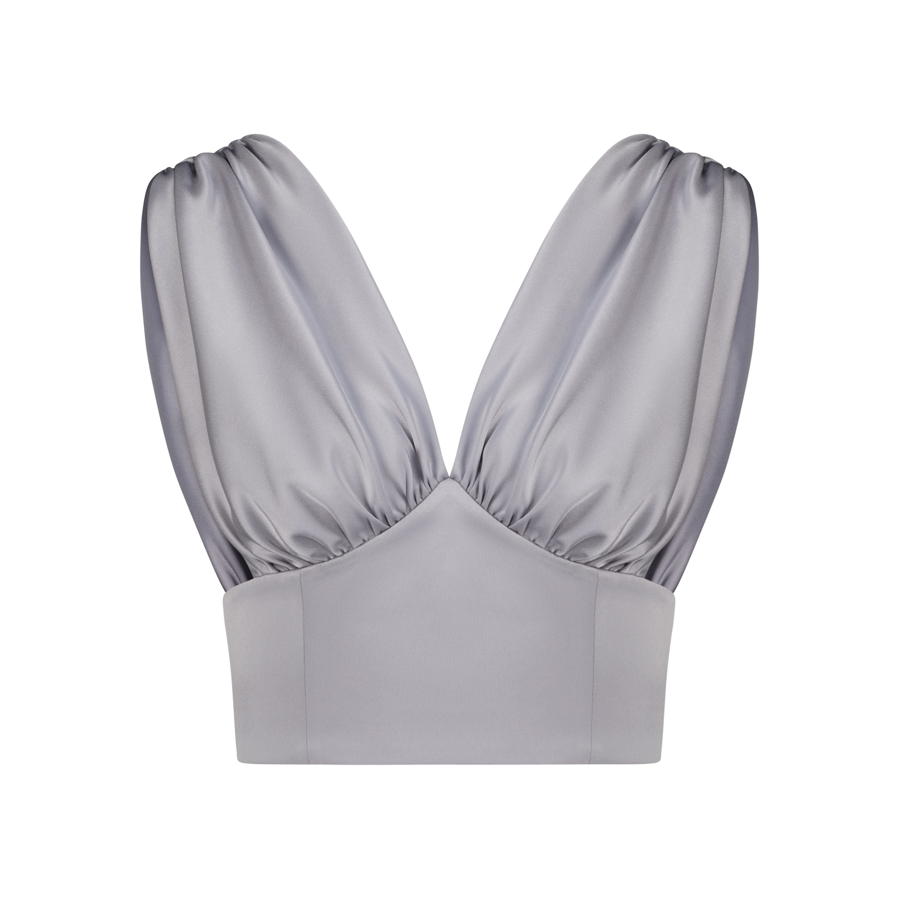 Satin Plunge Crop Top