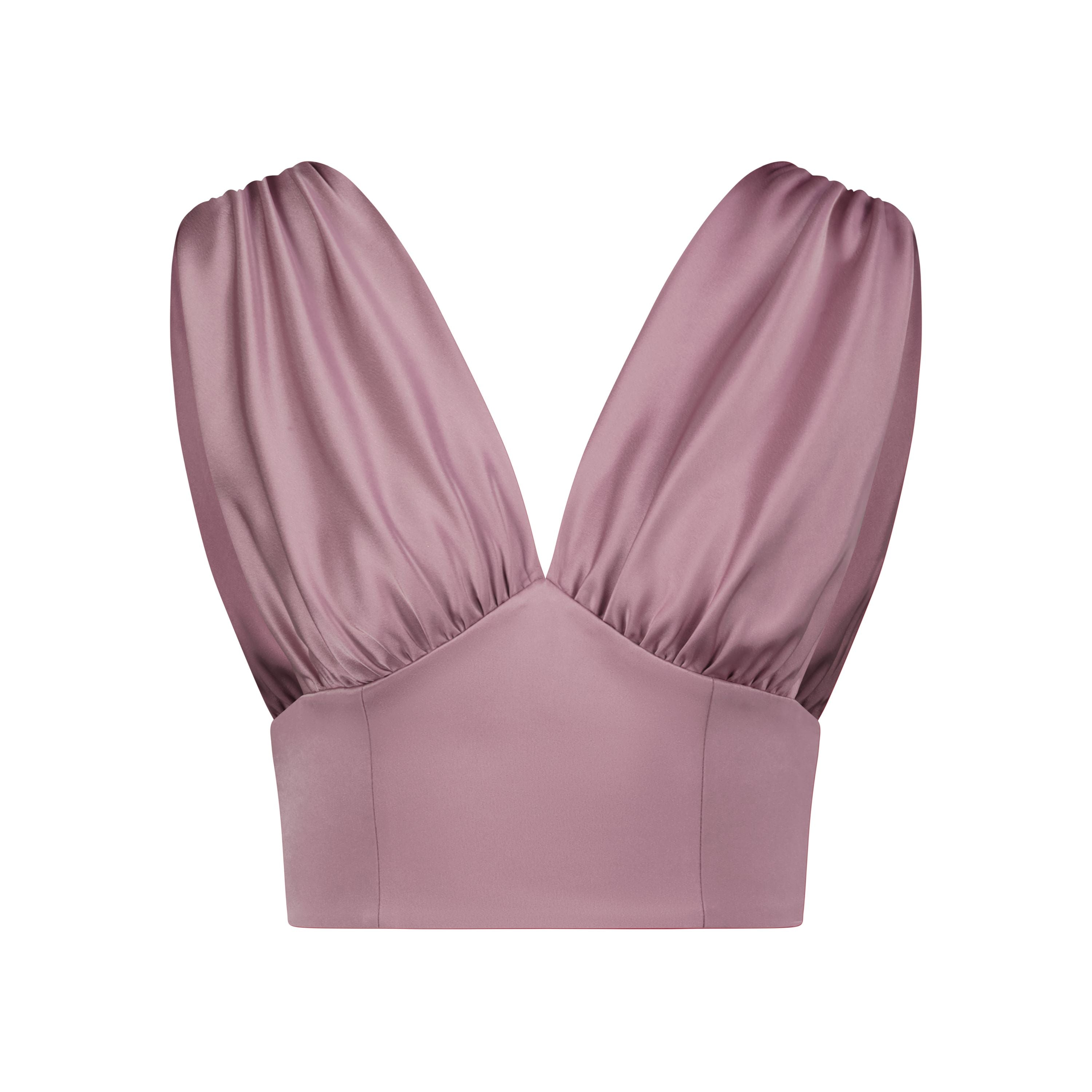 Satin Plunge Crop Top