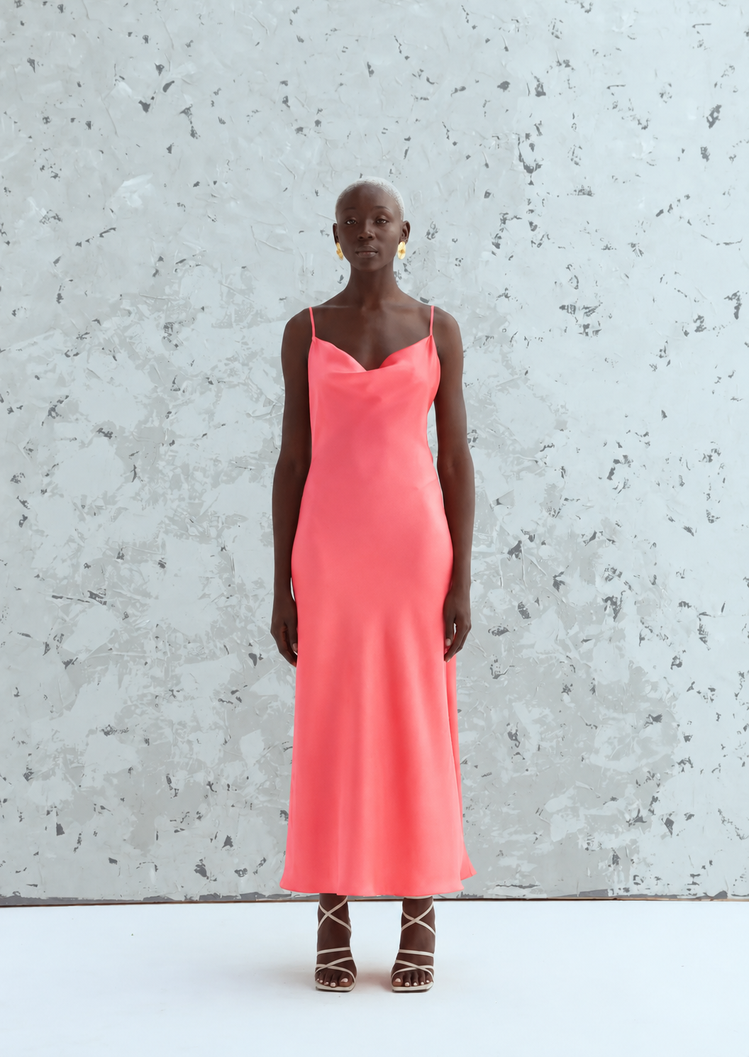 Essential Satin Cowl-Neck Slip Dress