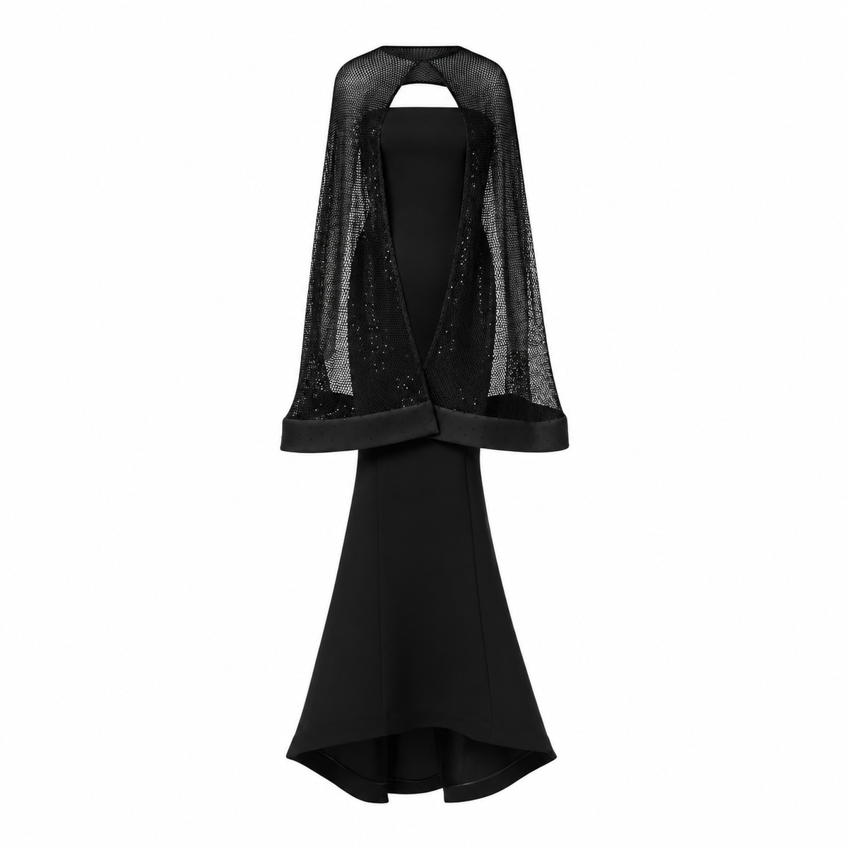 Salma Crystal Embellished Cape Gown