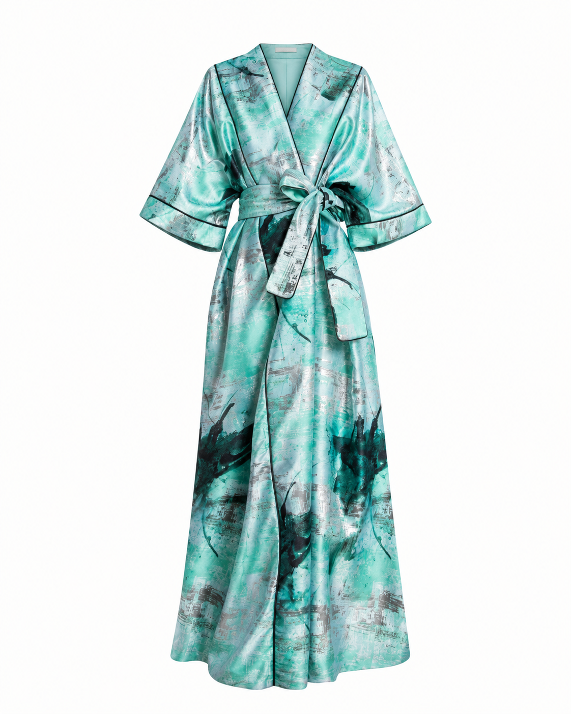 Kimono Bouffant Silk Long Kaftan