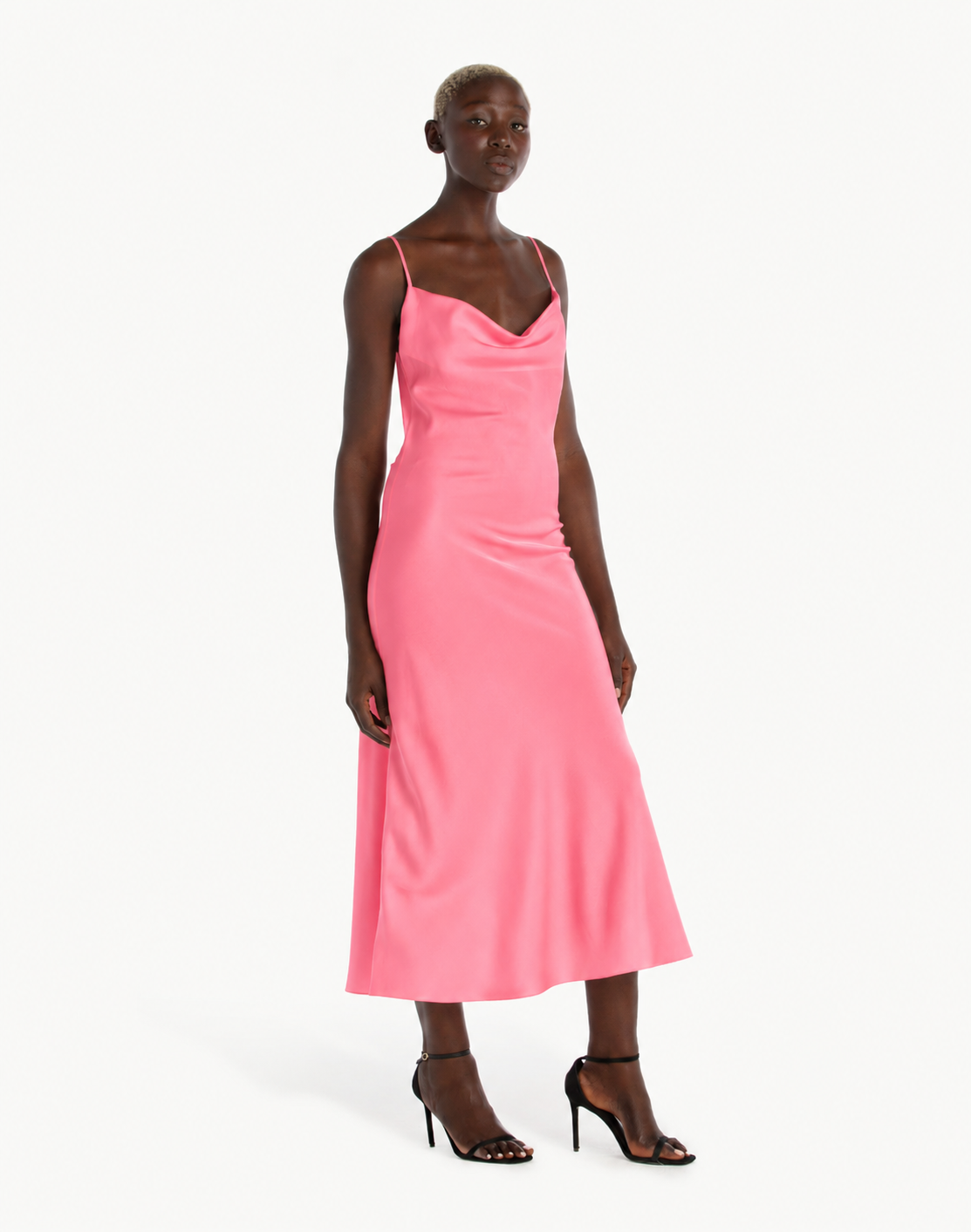 Essential Satin Cowl-Neck Slip Dress