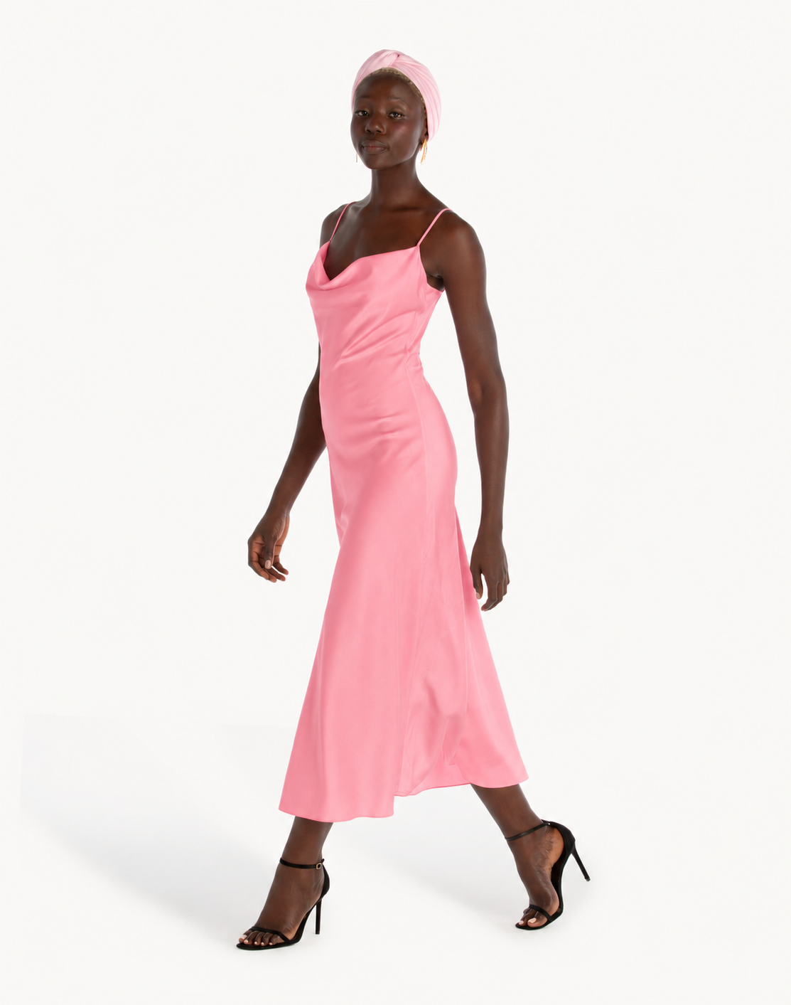 Essential Satin Cowl-Neck Slip Dress